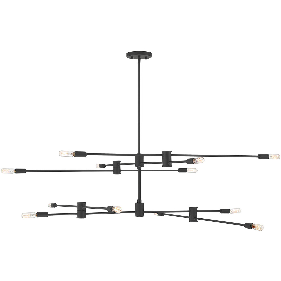 Lyrique 12 Light 54.25 inch Matte Black Chandelier Ceiling Light