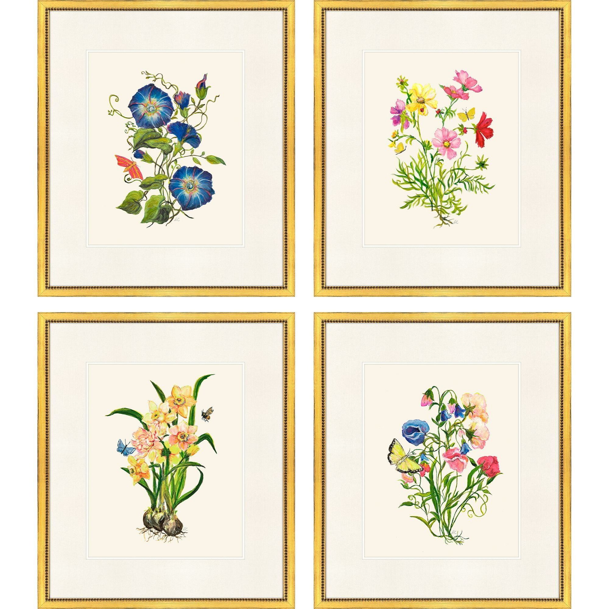Delicate Medley Multi and Green and Blue and Yellow Framed Art