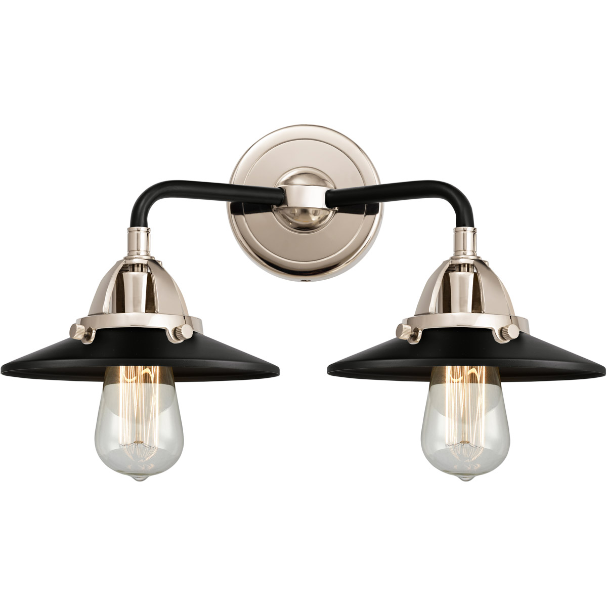 Nouveau 2 Railroad LED 16 inch Black Polished Nickel Bath Vanity Light Wall Light in Matte Black