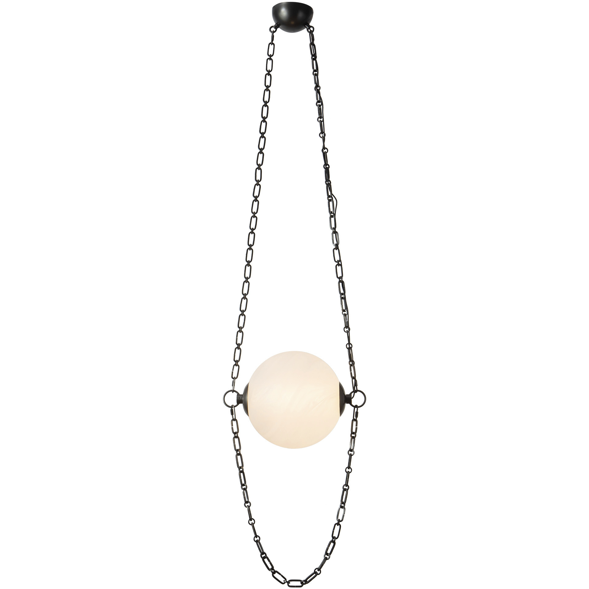 Petra 14.5 inch Urban Bronze and Cloud Glass Pendant Ceiling Light