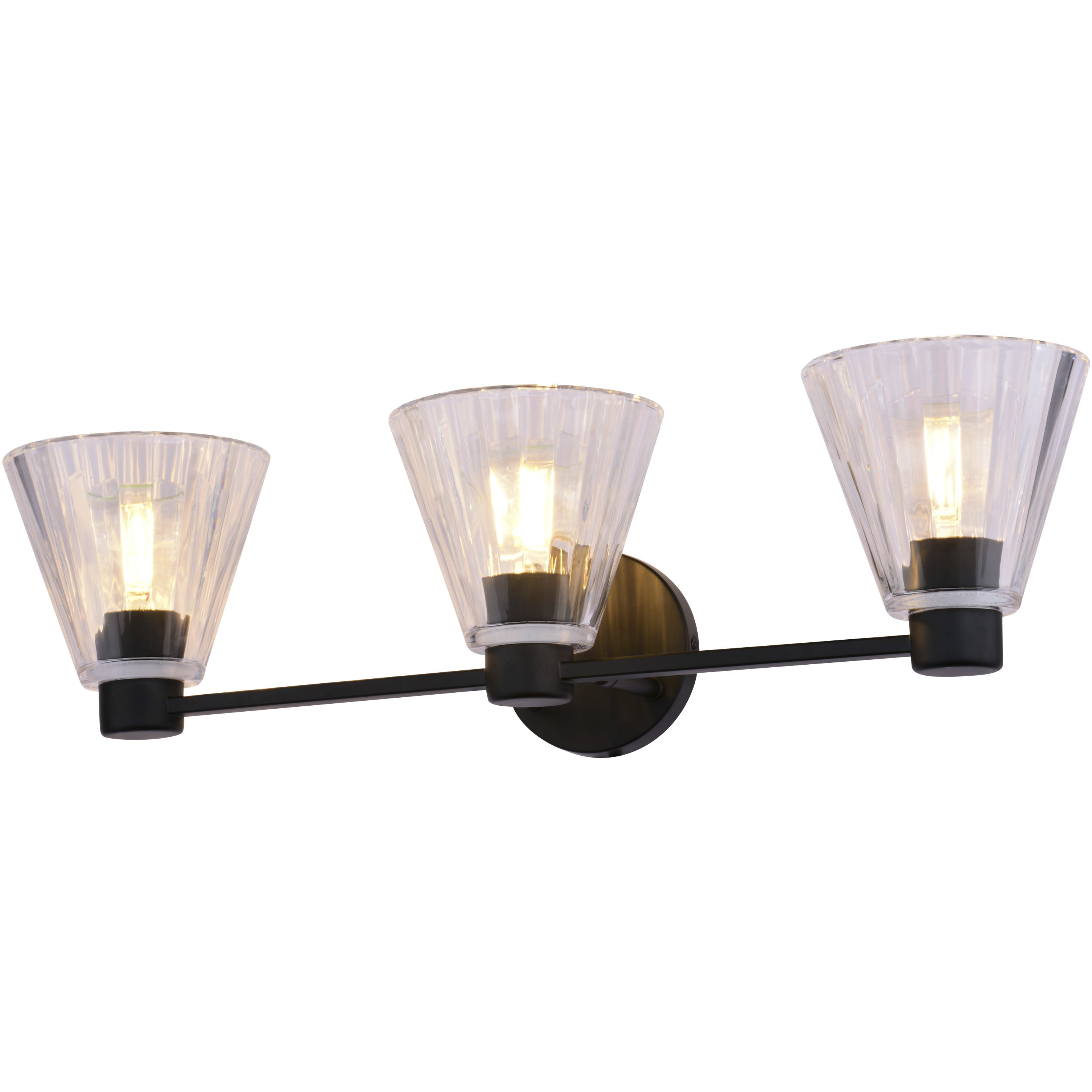 Dalton 3 Light 25.5 inch Matte Black Bathroom Light Wall Light