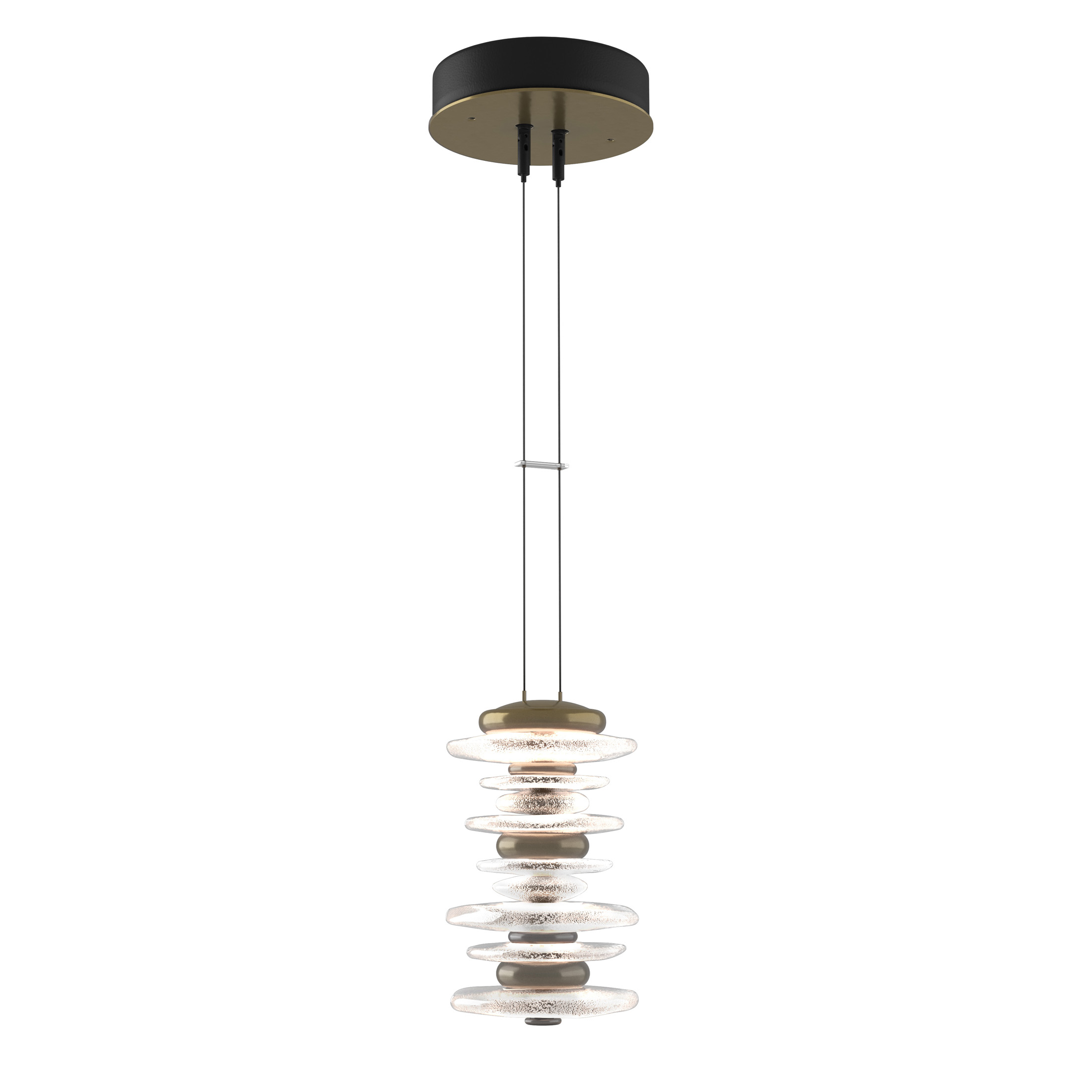 Cairn LED 6 inch Modern Brass Mini Pendant Ceiling Light, Large