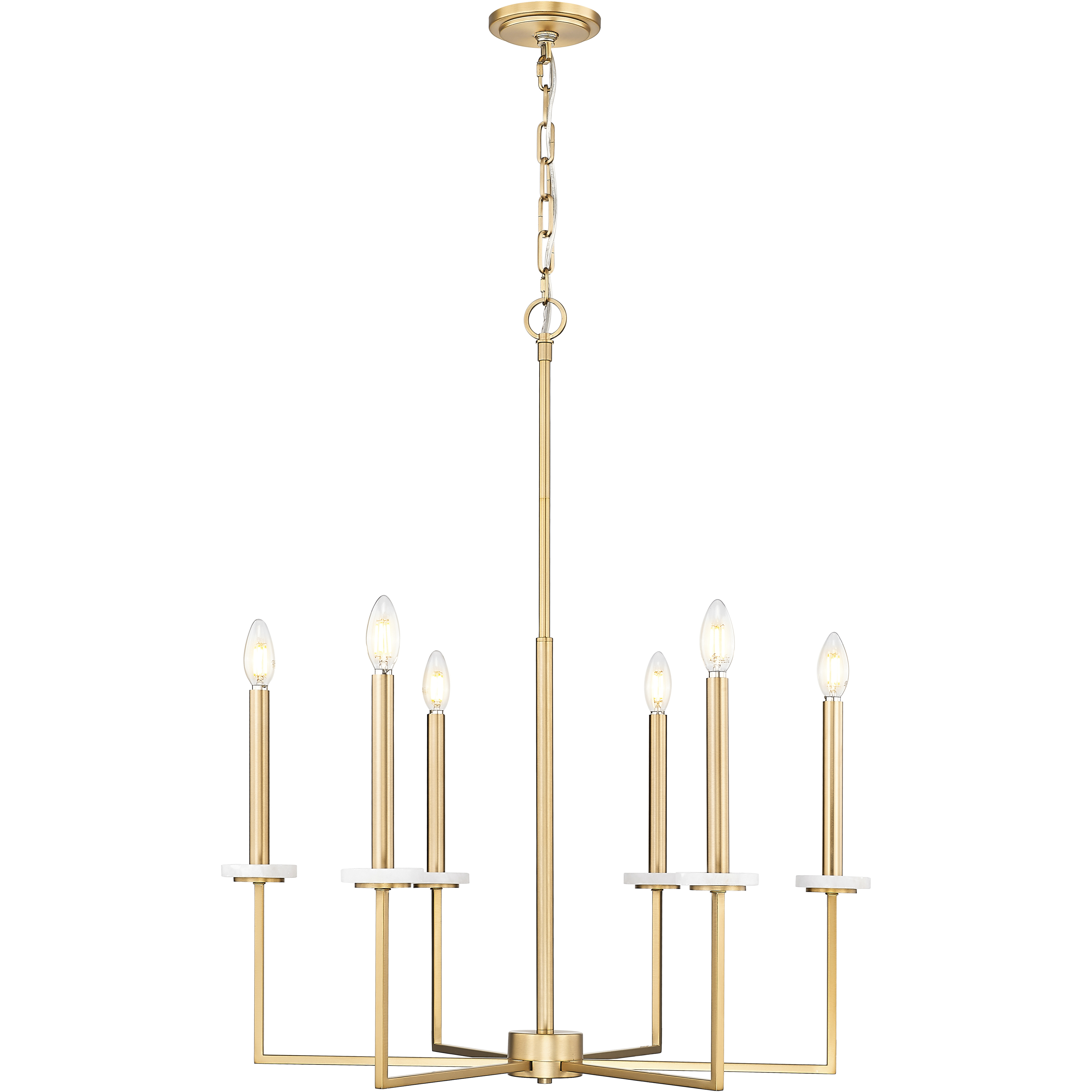 Gaultier 6 Light 27.25 inch Mondern Gold Chandelier Ceiling Light in Modern Gold