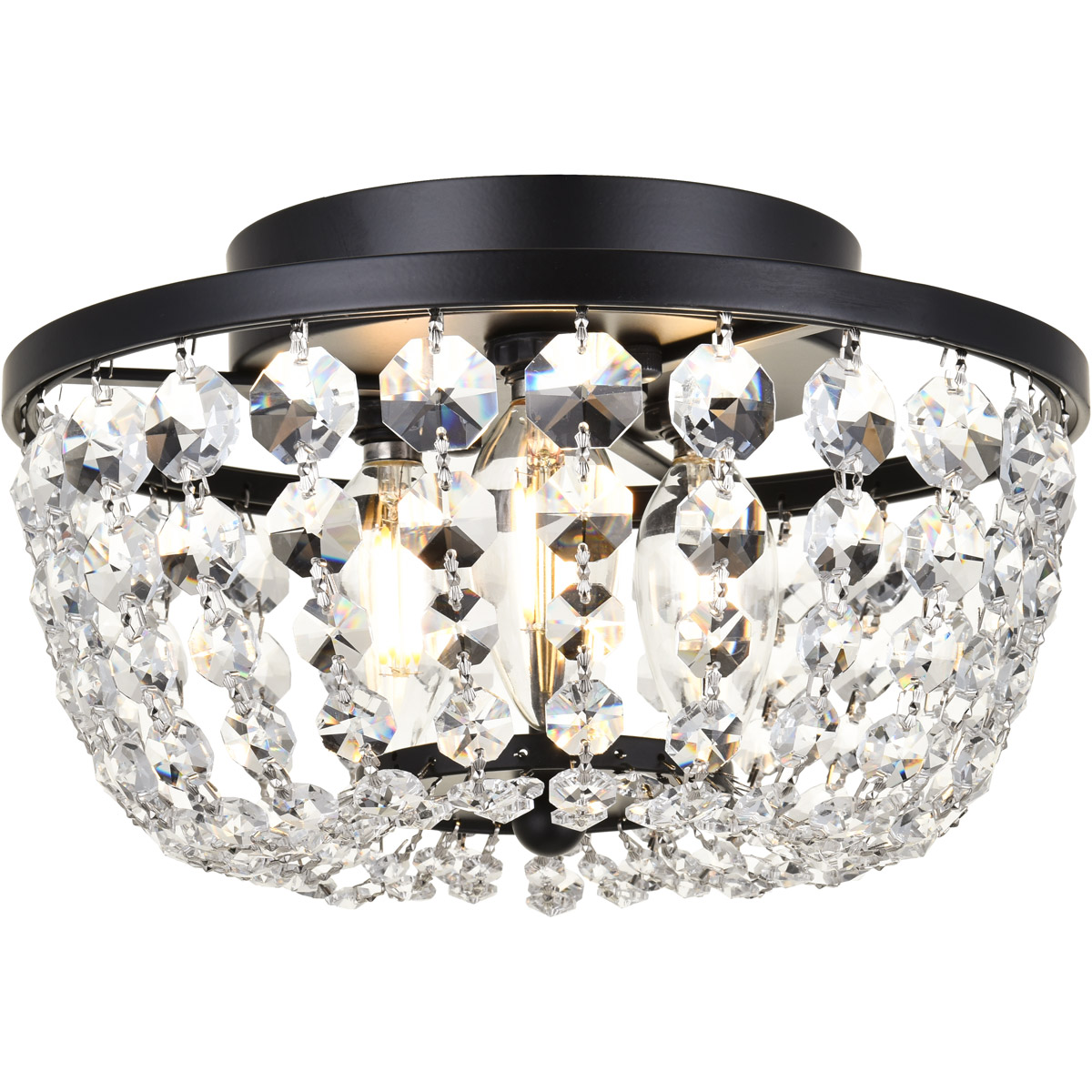Cora 3 Light 10 inch Black Flush Mount Ceiling Light