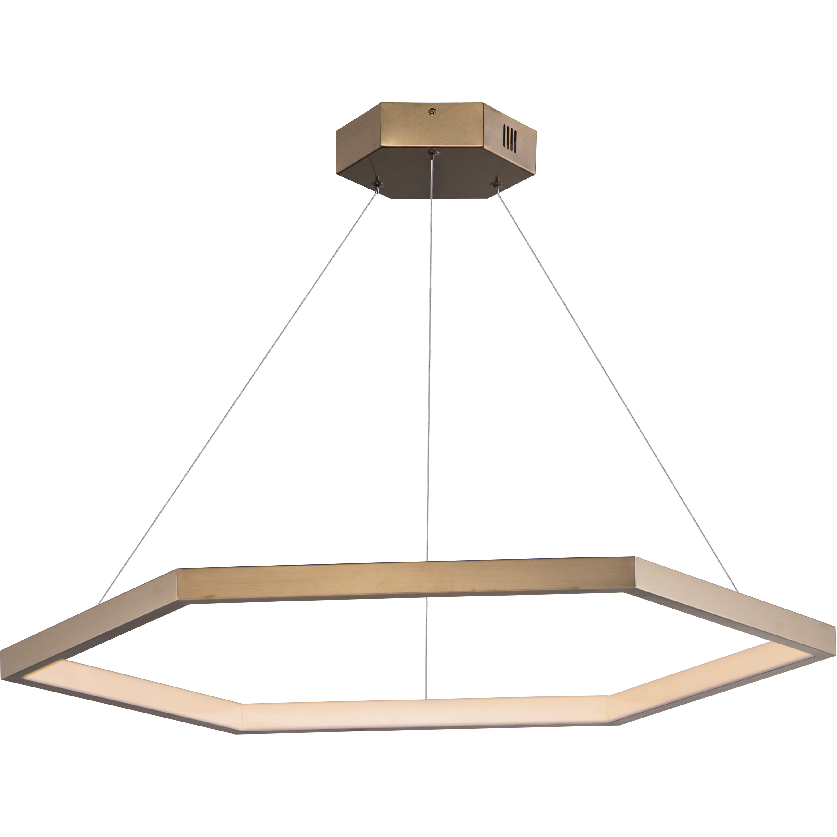 Hex LED 39.5 inch Brushed Champagne Suspension Pendant Ceiling Light