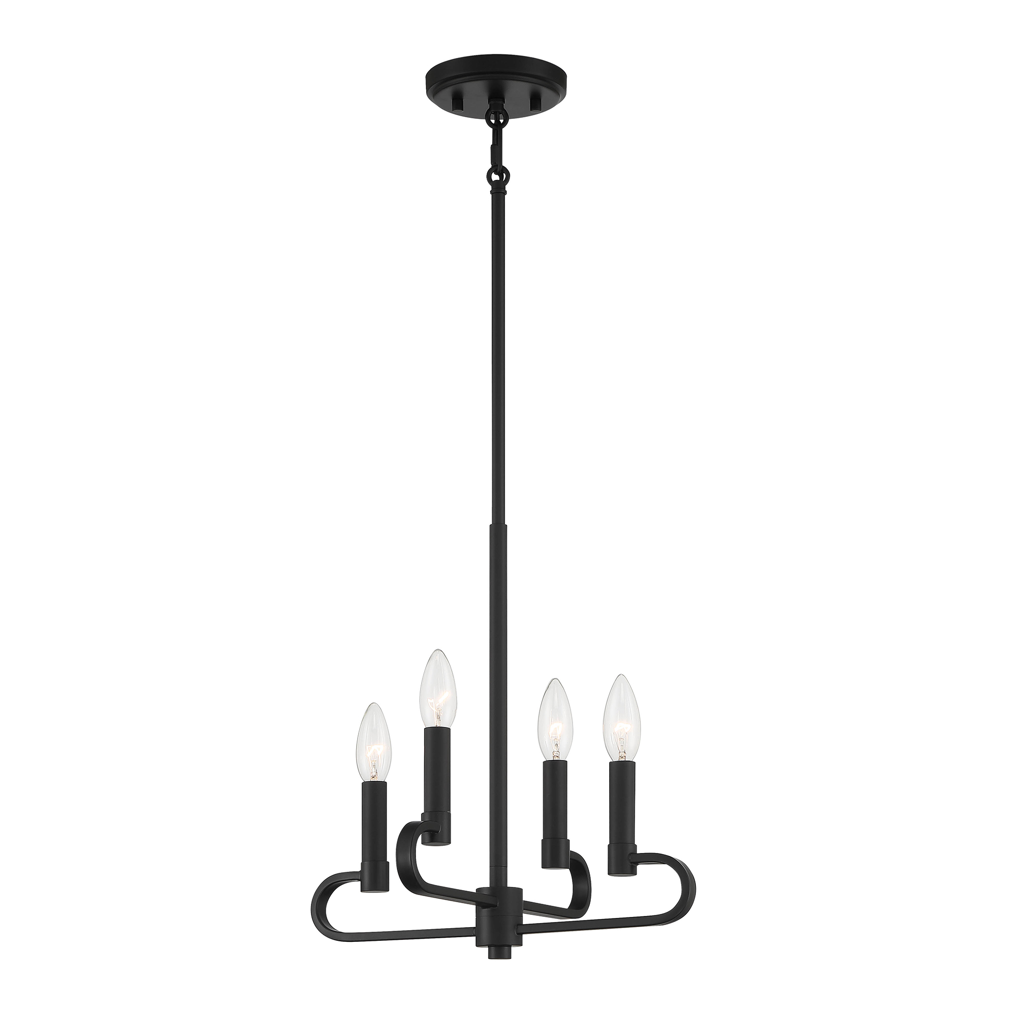 Summit 4 Light 14 inch Matte Black Chandelier Convertible Ceiling Light