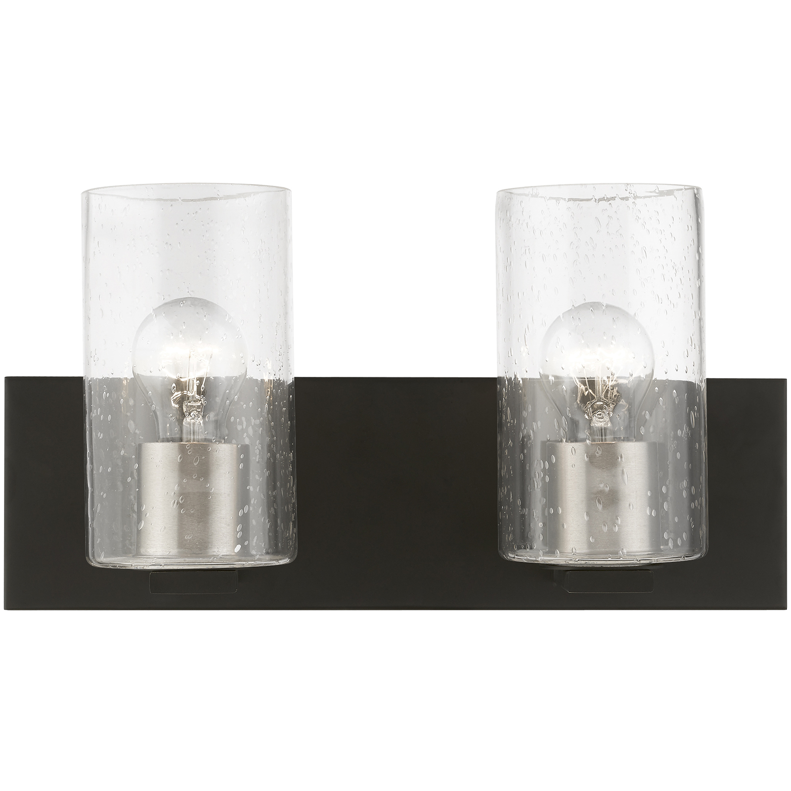 Zurich 2 Light 15 inch Black with Brushed Nickel Accents Vanity Sconce Wall Light