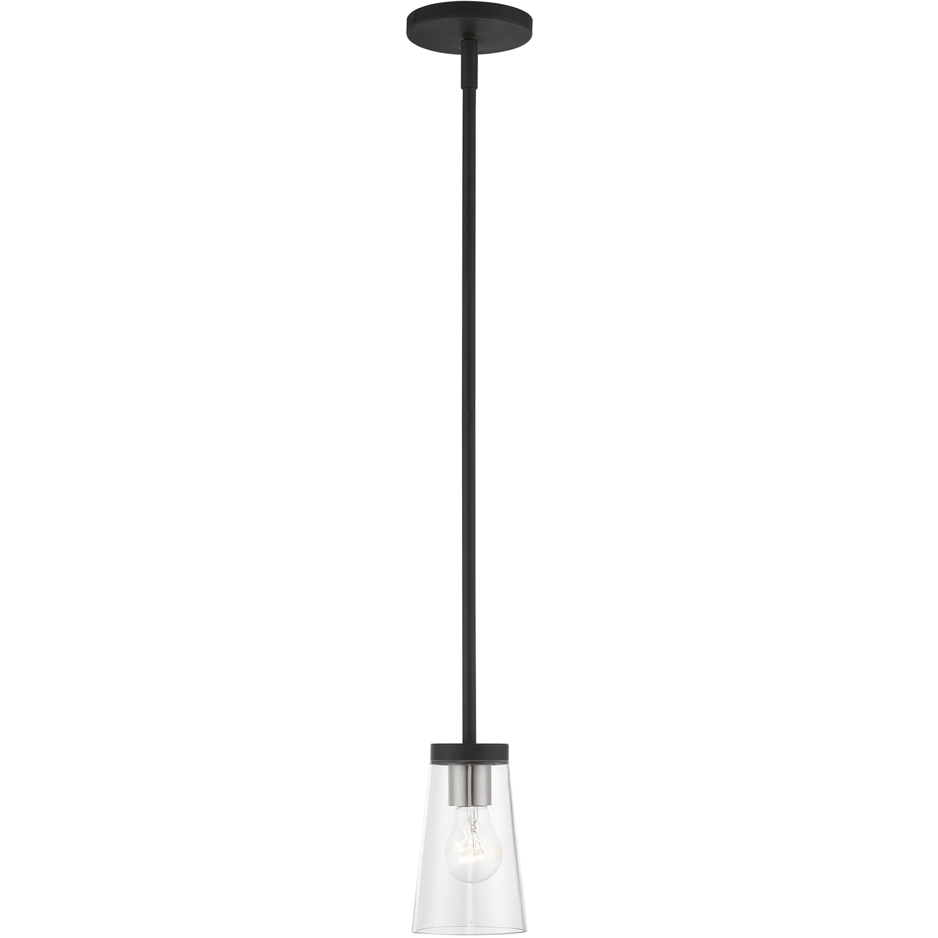 Cityview 1 Light 4.75 inch Black with Brushed Nickel Accents Mini Pendant Ceiling Light