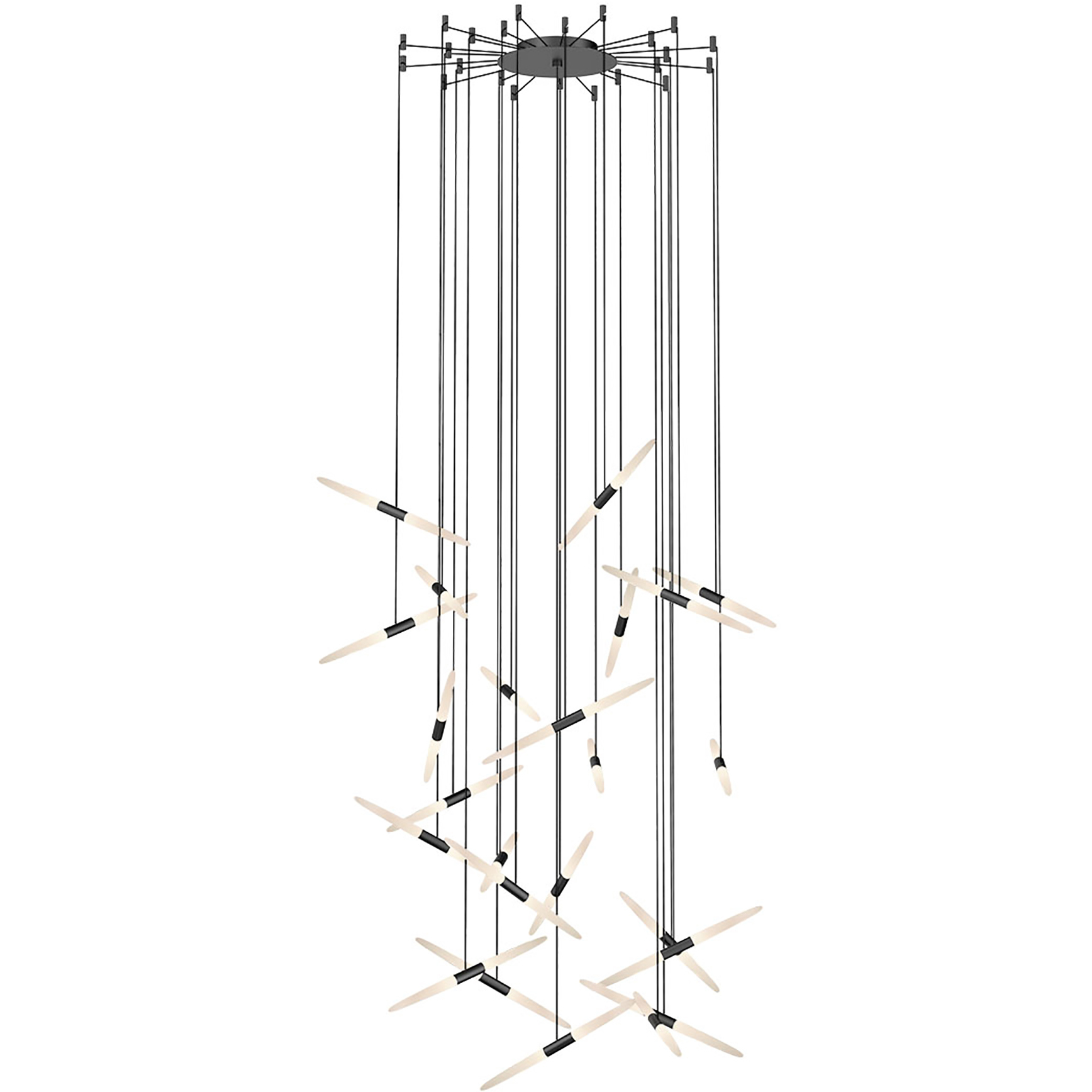 Ballet LED 48.5 inch Satin Black Chandelier Ceiling Light in Add 20 ft. Cord