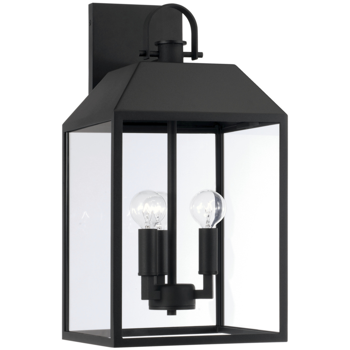 Nelson 3 Light 19.25 inch Black Outdoor Wall Lantern