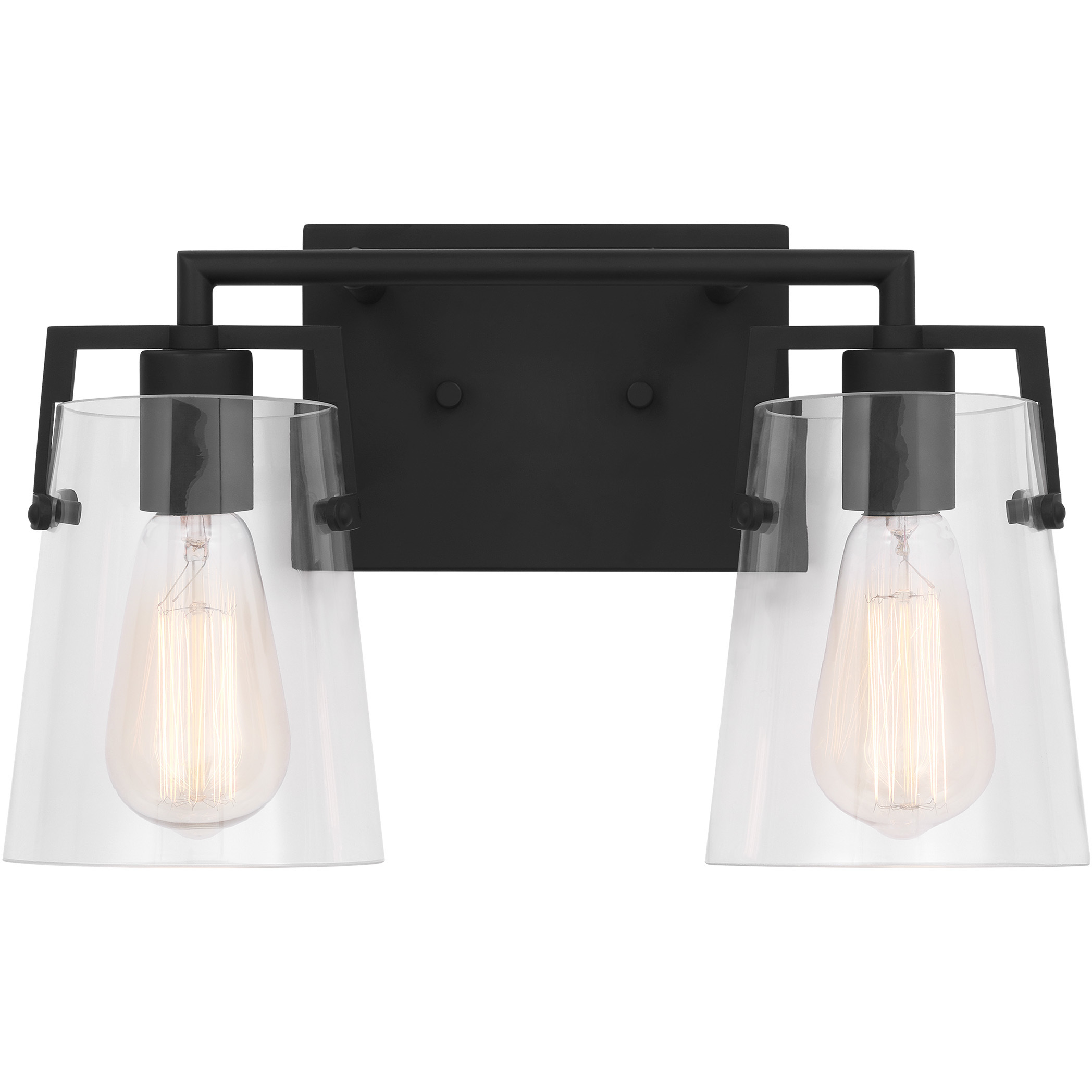 Drew & Jonathan Crofton 2 Light 14.63 inch Midnight Black Wall Bath Fixture Wall Light in Clear Glass