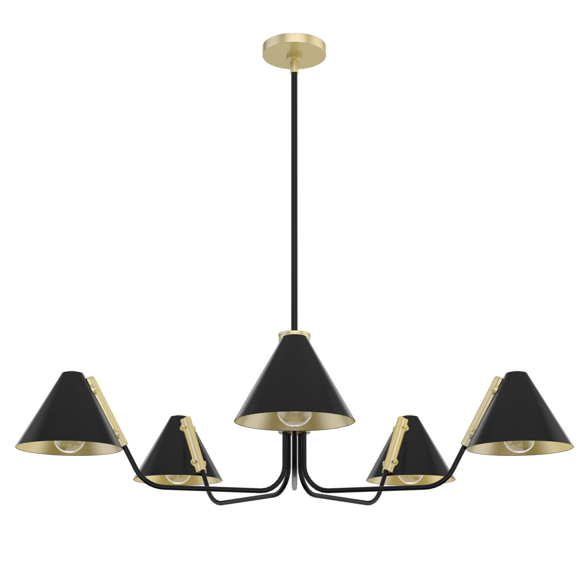 Grove Isle 5 Light 40.75 inch Matte Black Chandelier Ceiling Light