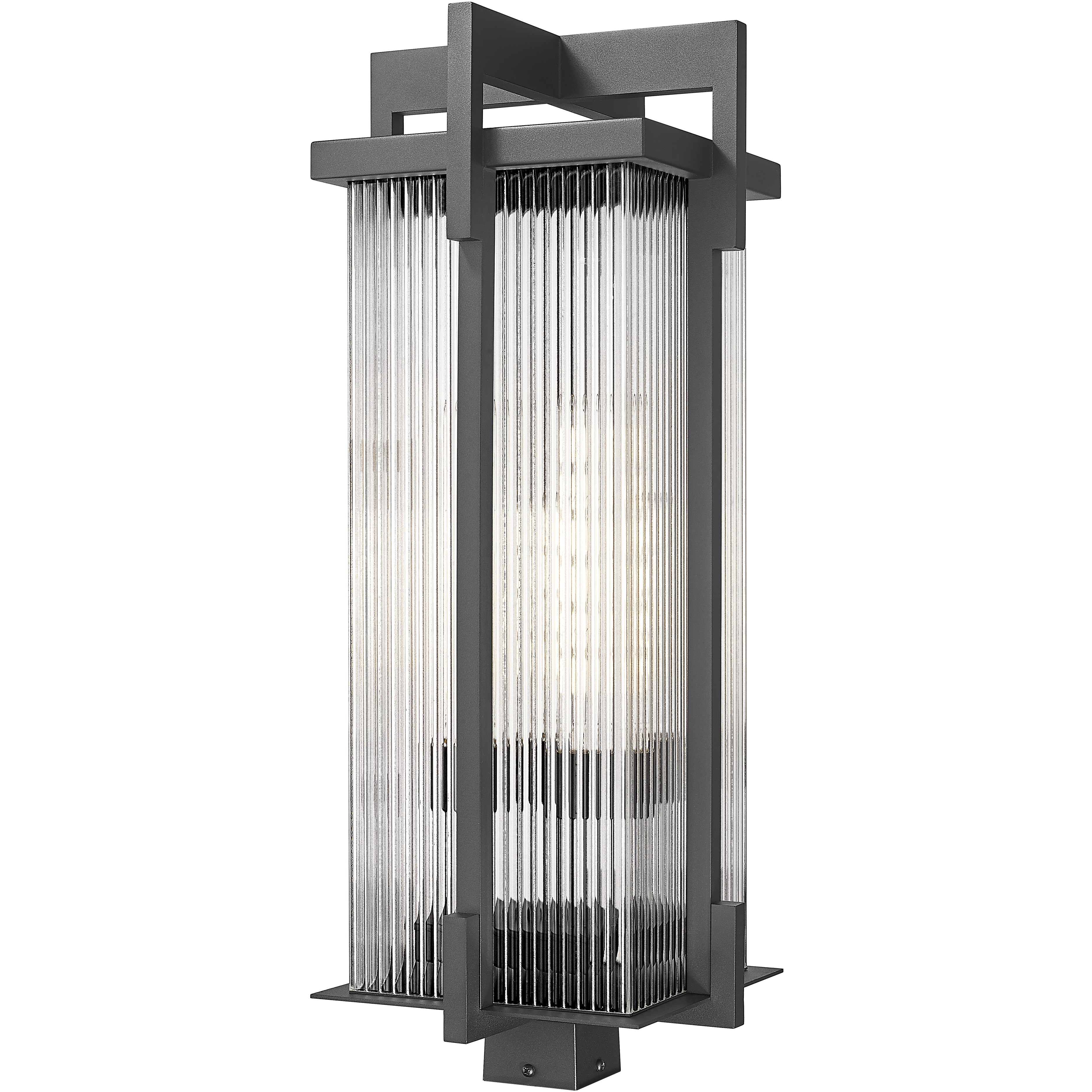 Fortis 3 Light 32.5 inch Sand Black Outdoor Post Mount Fixture