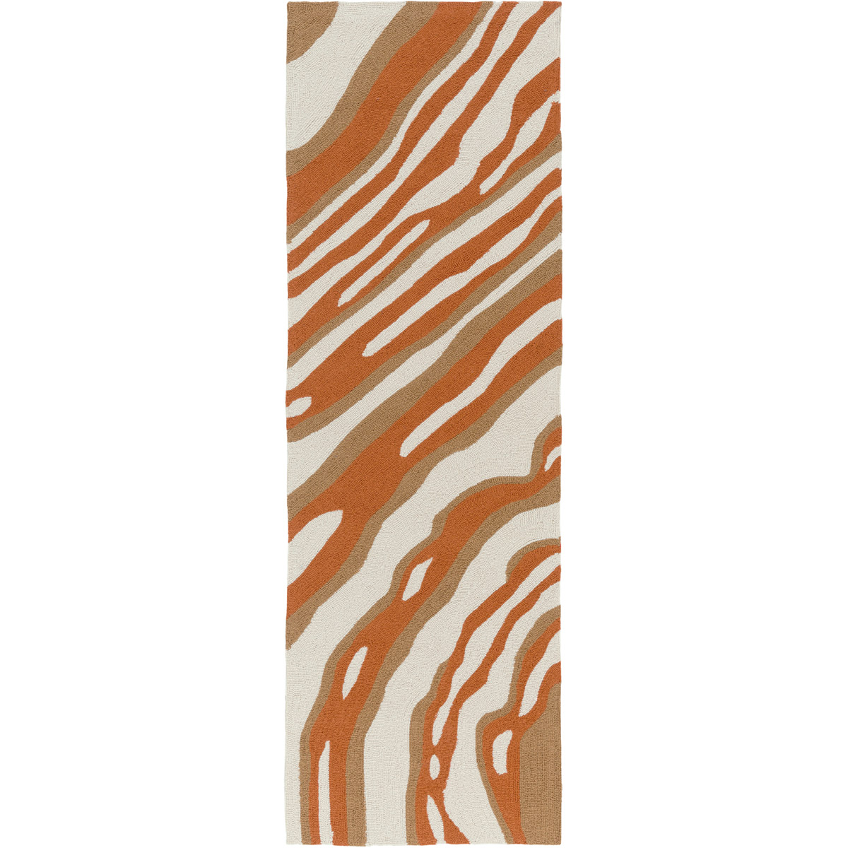 Courtyard 72 X 48 inch Burnt Orange, Camel, Beige Rug