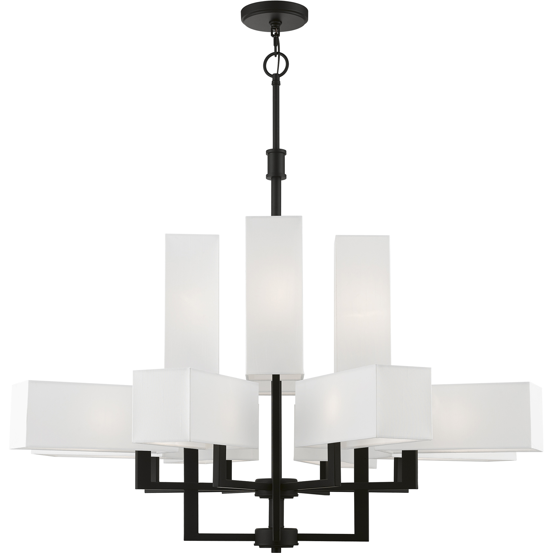 Rubix 12 Light 44 inch Black Extra Large Foyer Chandelier Ceiling Light, Extra Large