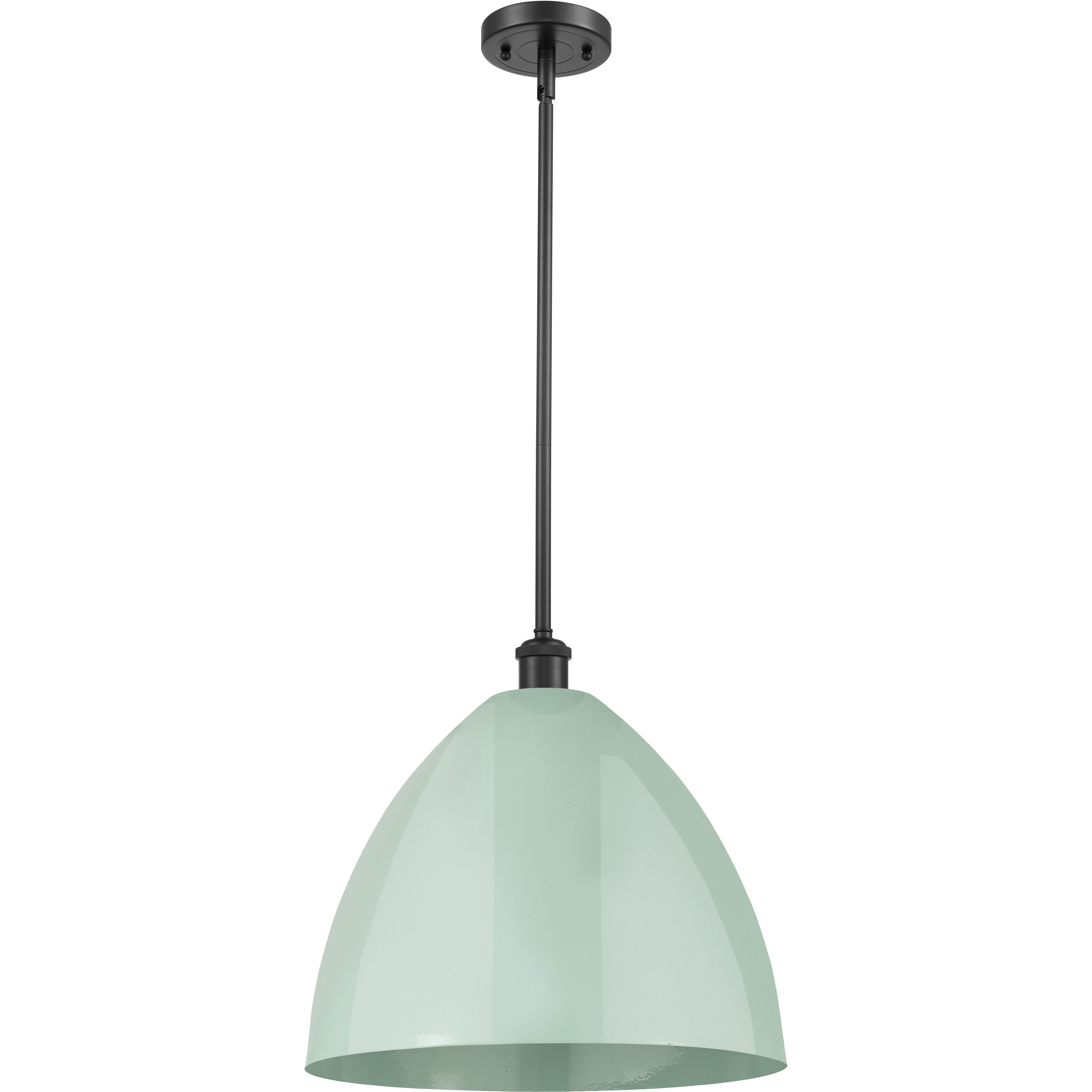 Ballston Plymouth Dome LED 16 inch Matte Black Pendant Ceiling Light in Matte Seafoam
