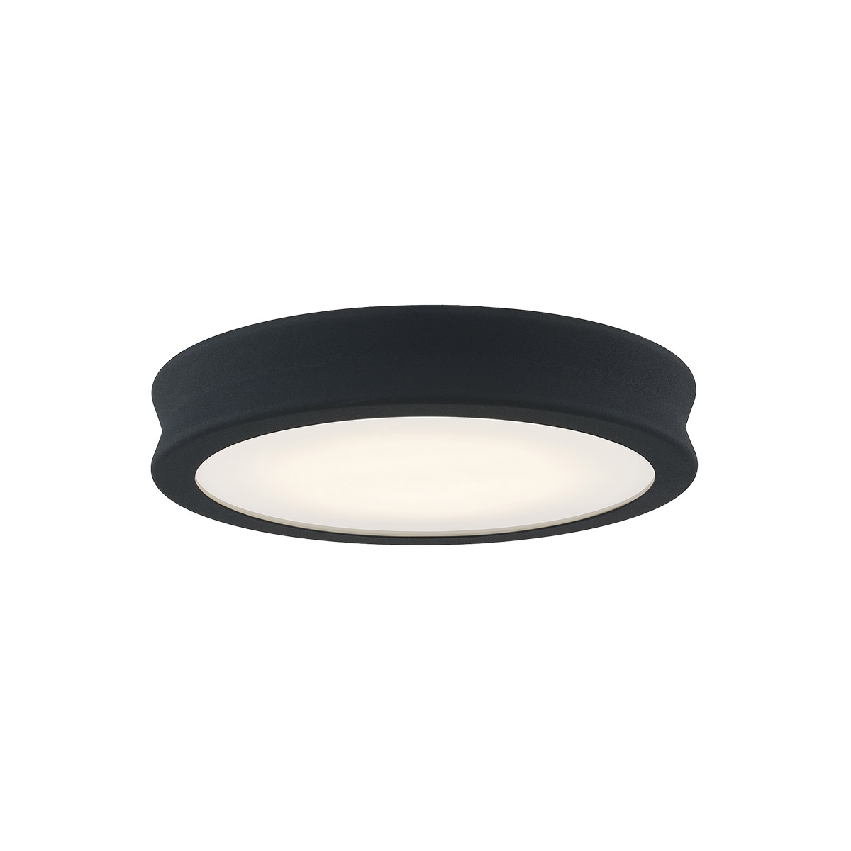 EVOLV LED 8.5 inch Matte Black - Textured Flush-Mount Ceiling Light, Bevel Family