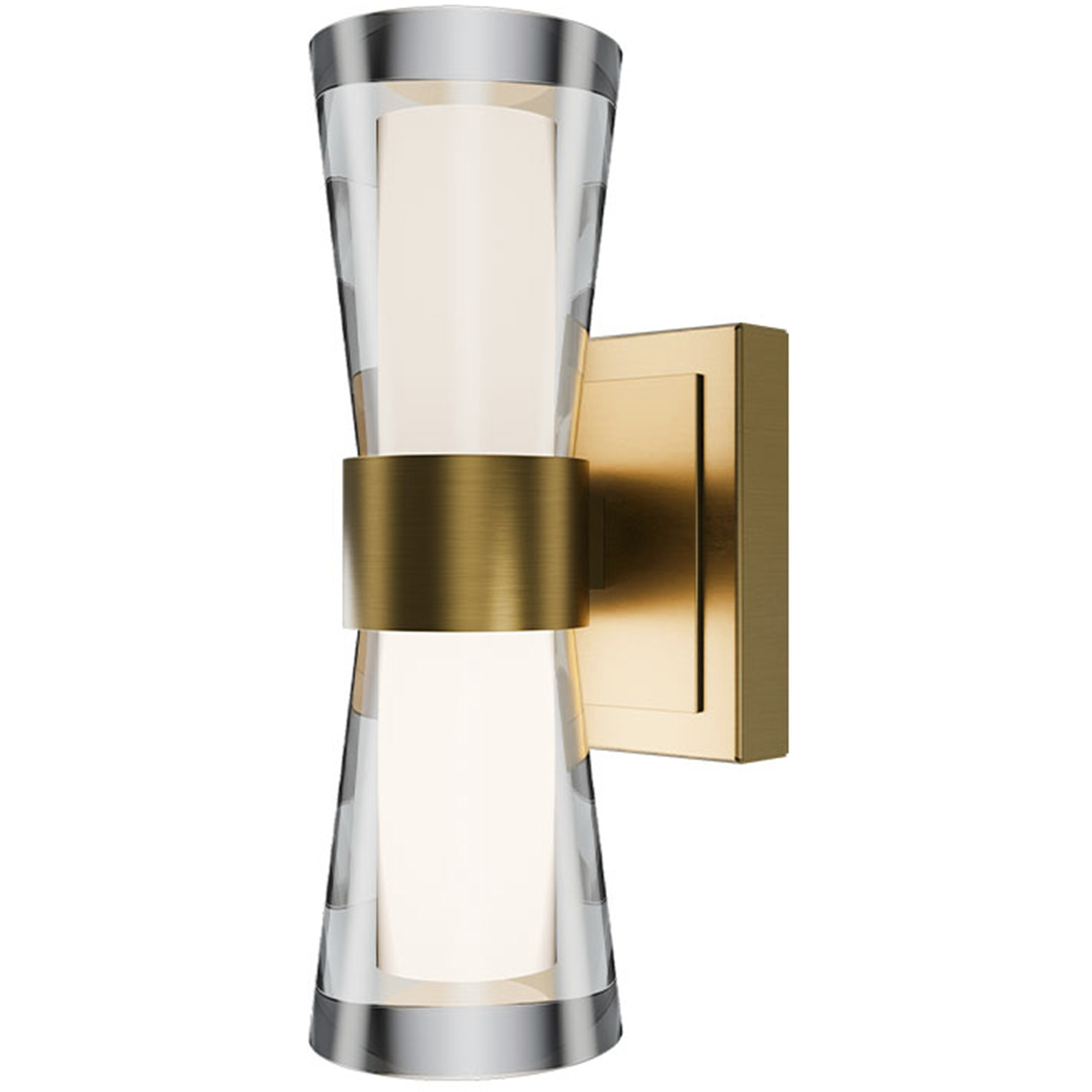 Hourglass LED 4.5 inch Aged Brass Bath Vanity & Wall Light in 3500K, dweLED