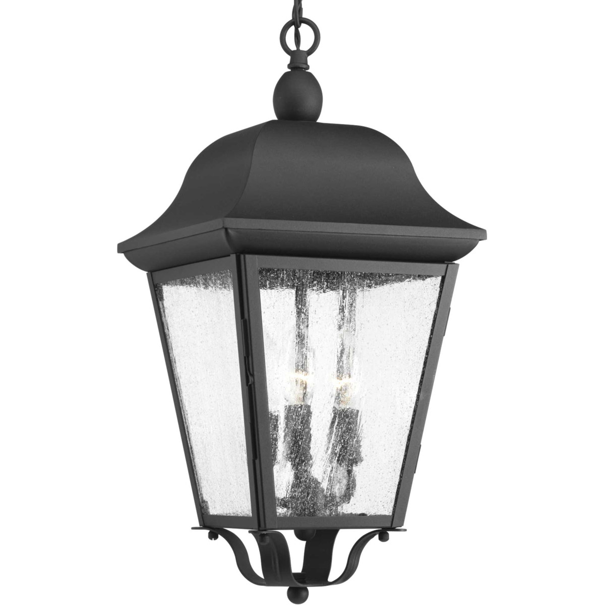 Kiawah 3 Light 9.5 inch Textured Black Outdoor Hanging Lantern, Design Series
