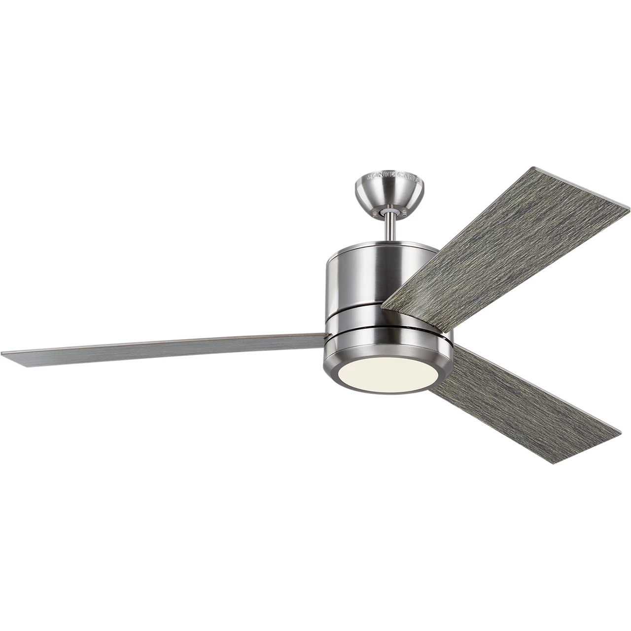 Vision 56 56 inch Brushed Steel with Light Grey Weathered Oak Blades Ceiling Fan