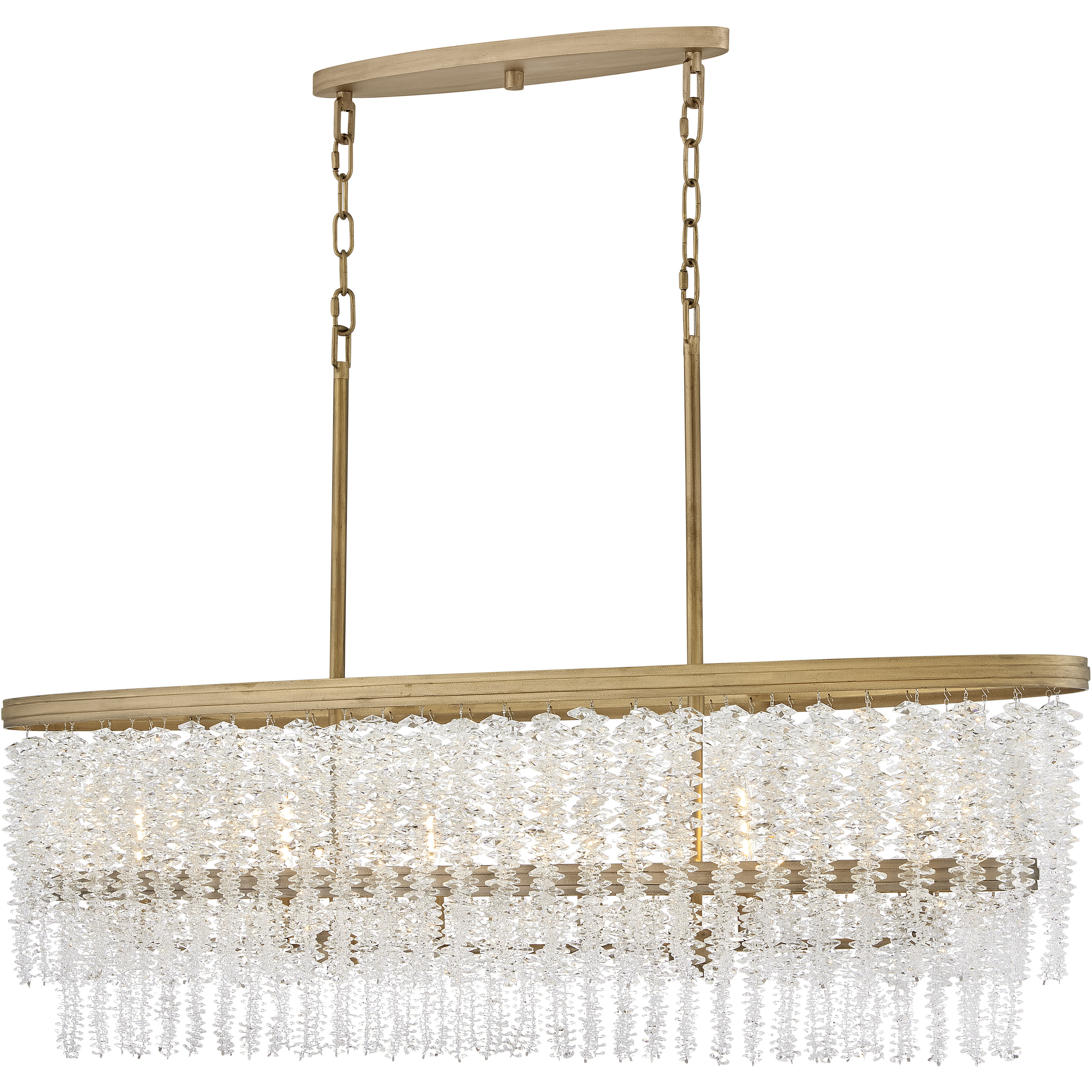 Rubina 6 Light 48 inch Burnished Gold Chandelier Ceiling Light in Clear Crystal