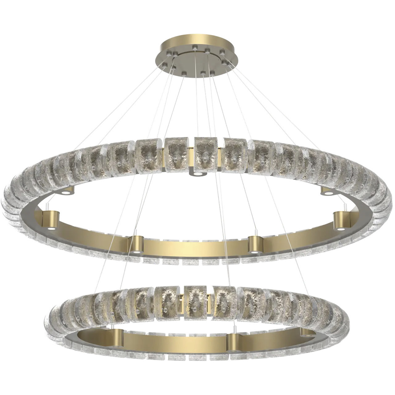 Tessera LED Beige Silver Chandelier Ceiling Light in 3000K LED, Orb Cast, Two-Tier
