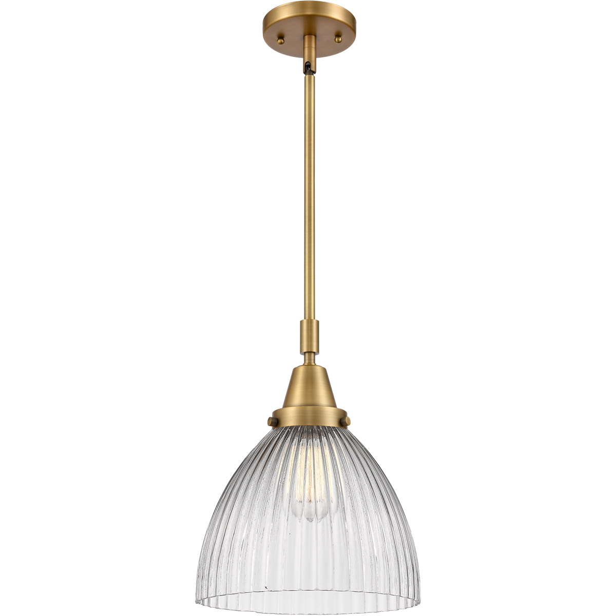 Franklin Restoration Seneca Falls 1 Light 10 inch Brushed Brass Mini Pendant Ceiling Light
