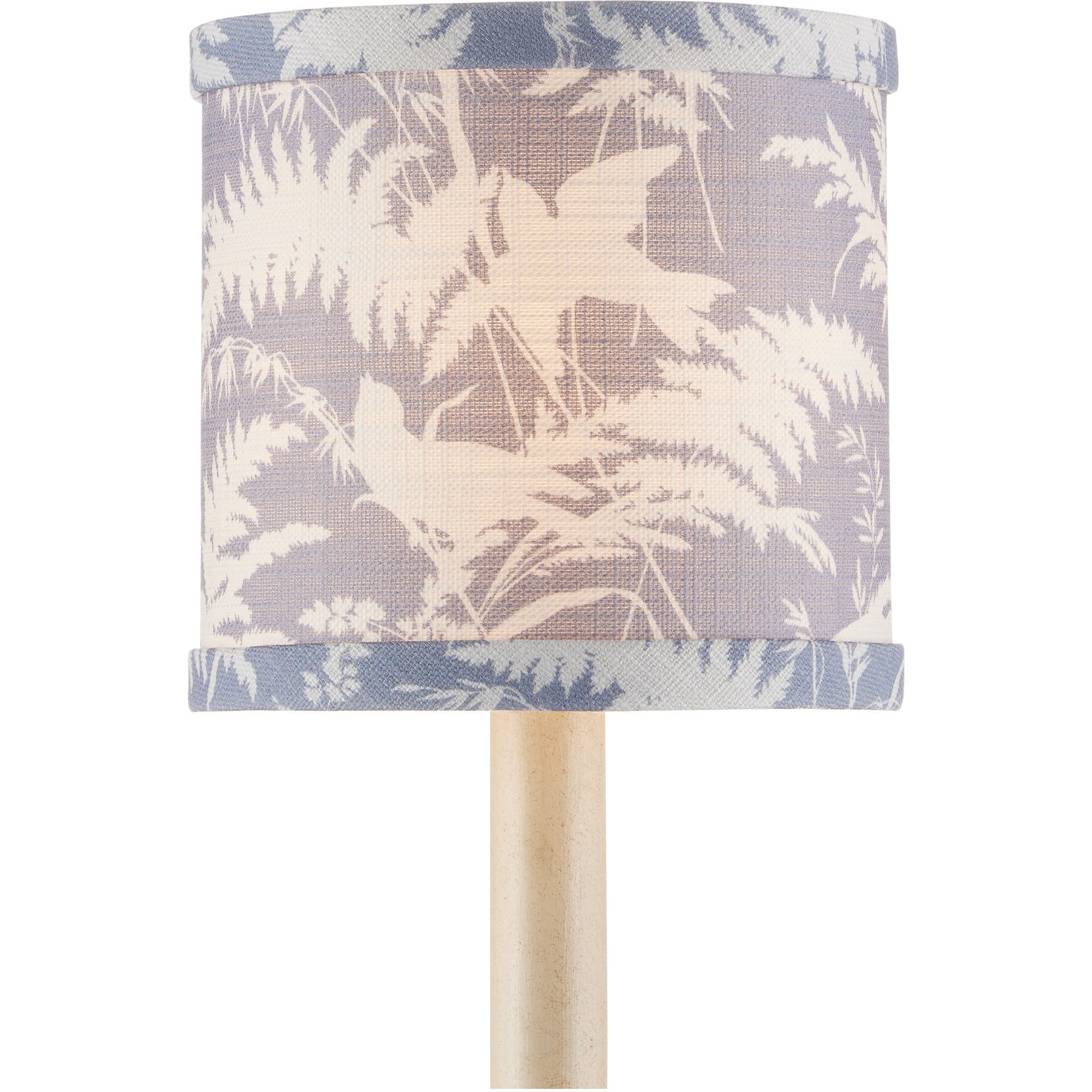Aviary Dusty Blue and Ivory 5 inch Drum Chandelier Shade