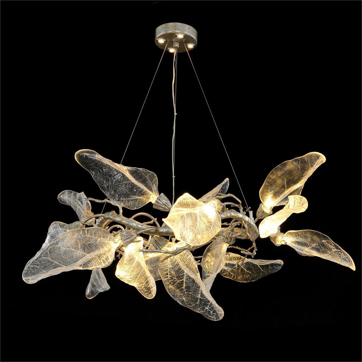 John-Richard AJC-9358 Crystal Canopy LED 50 inch Silver Leaf