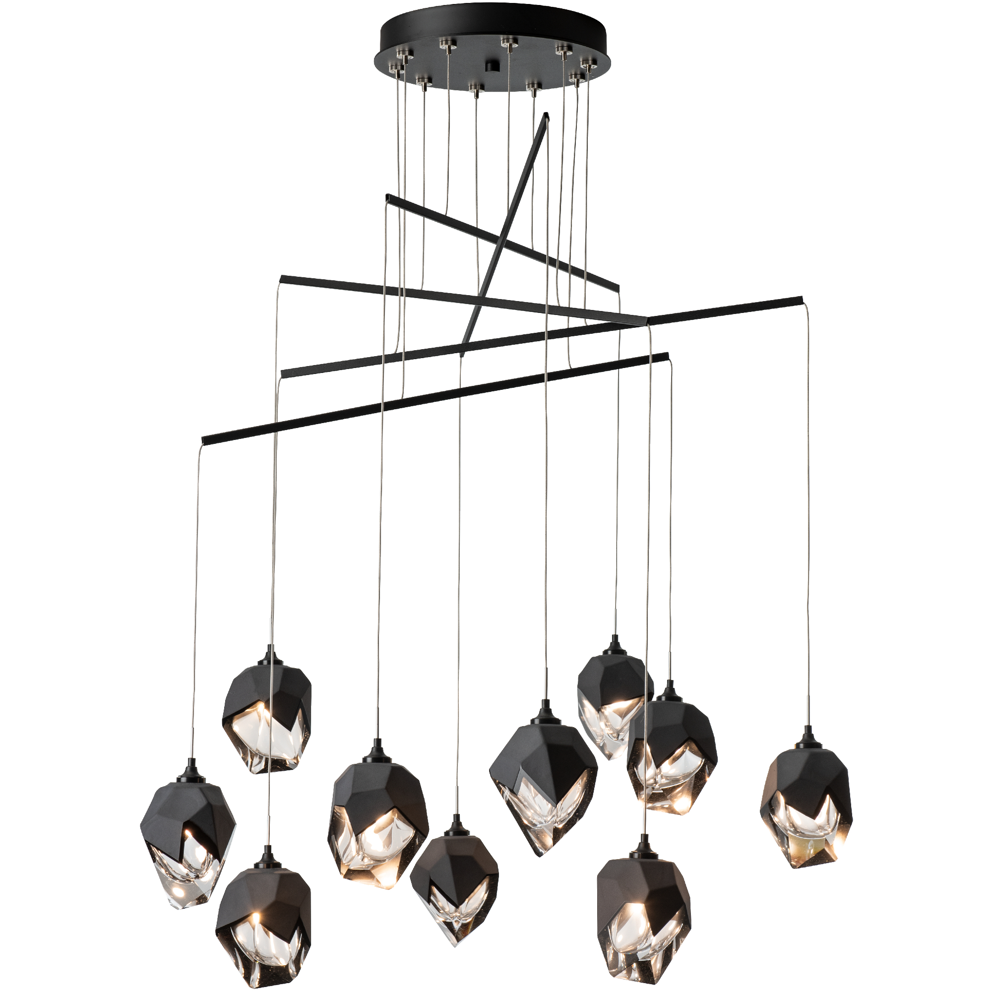 Chrysalis 10 Light 37.2 inch White Mobile Pendant Ceiling Light in White Crystal, Long