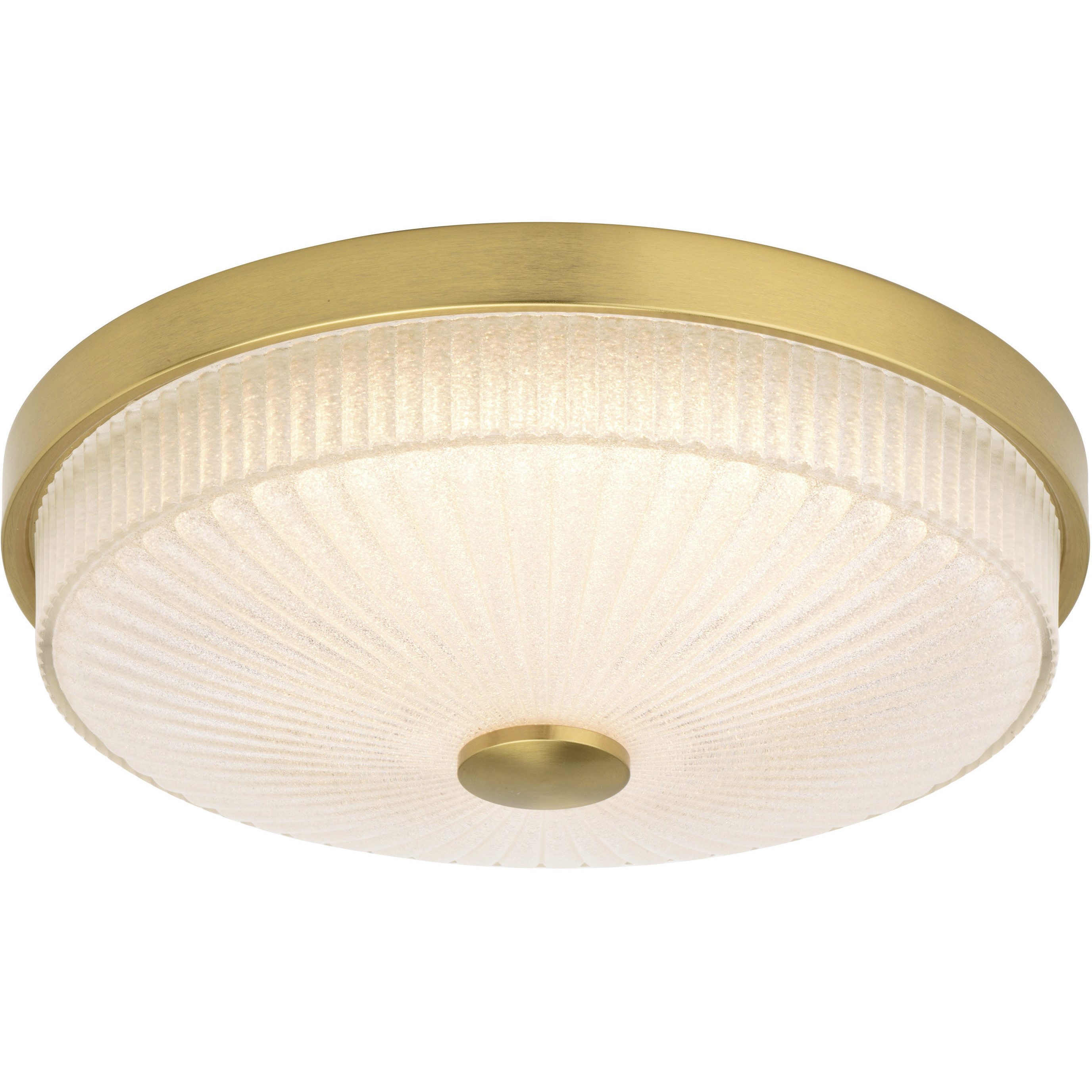 Preston 1 Light 12.5 inch Natural Brass Flush Mount Ceiling Light
