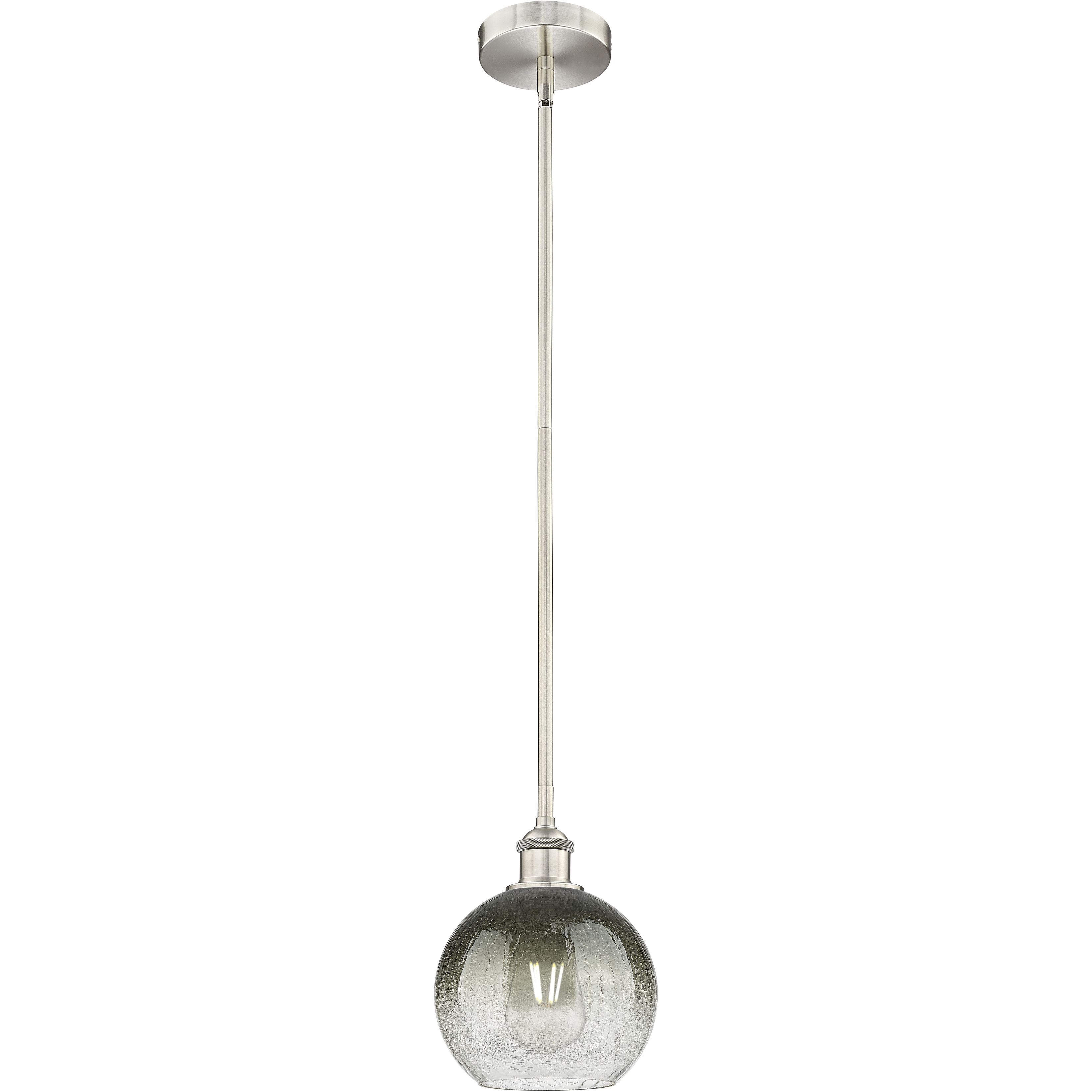 Edison Brookhaven Globe 1 Light 7.88 inch Brushed Satin Nickel Mini Pendant Ceiling Light in Slate Glass