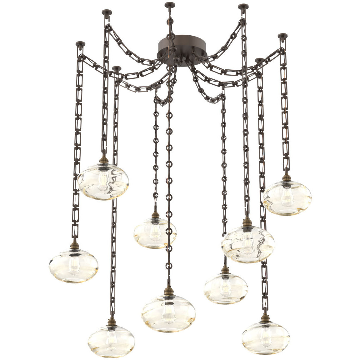 Hammerton Studio SNB0036-09-FB-OA-CH3-E2 Coppa 9 Light 17 inch Flat ...