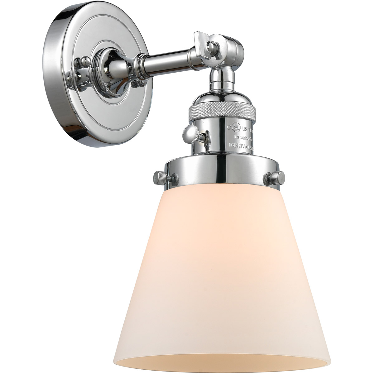 Franklin Restoration Small Cone LED 6 inch Polished Chrome Sconce Wall Light, Franklin Restoration