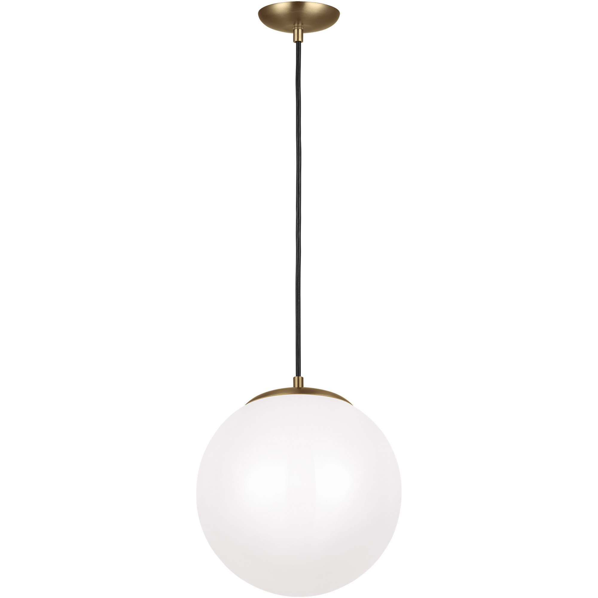 Leo - Hanging Globe LED 12 inch Satin Brass Pendant Ceiling Light