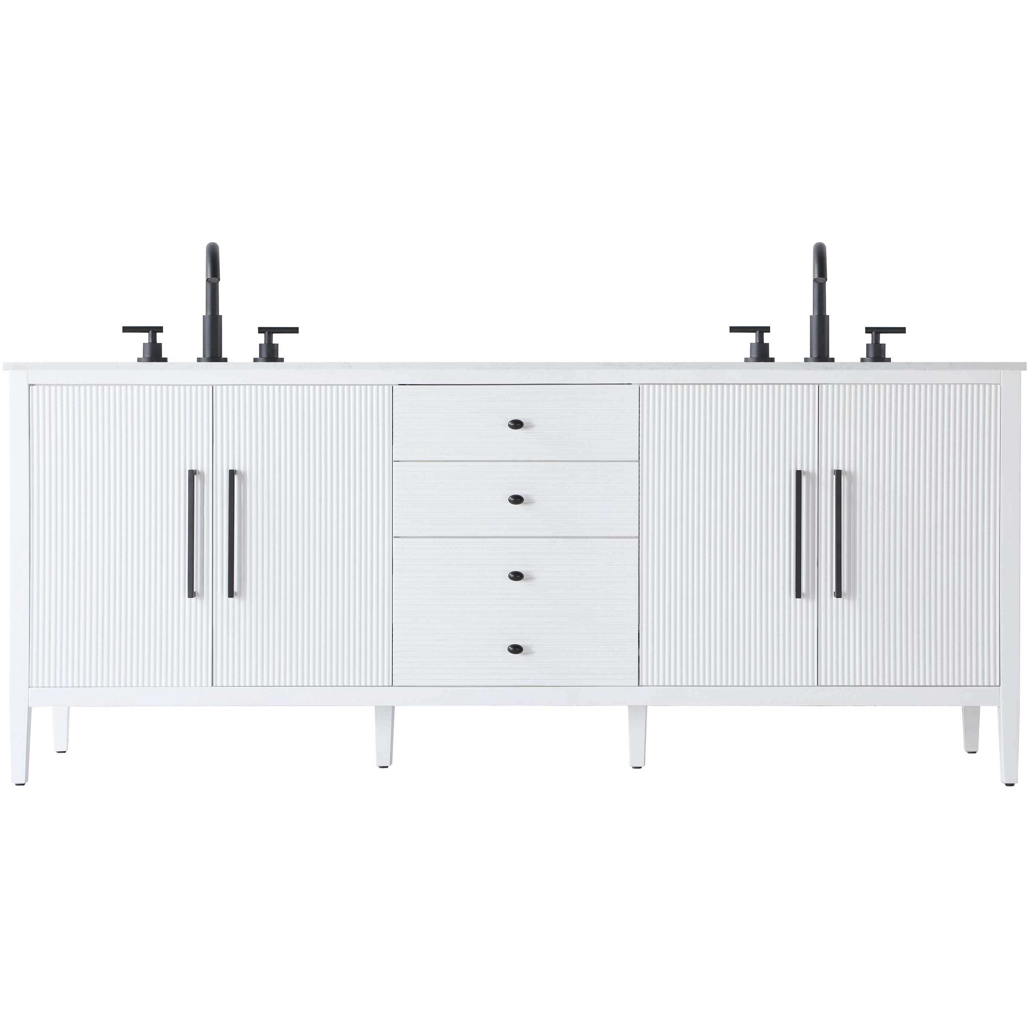 Blakely 84 X 34 inch White Bathroom Vanity Cabinet