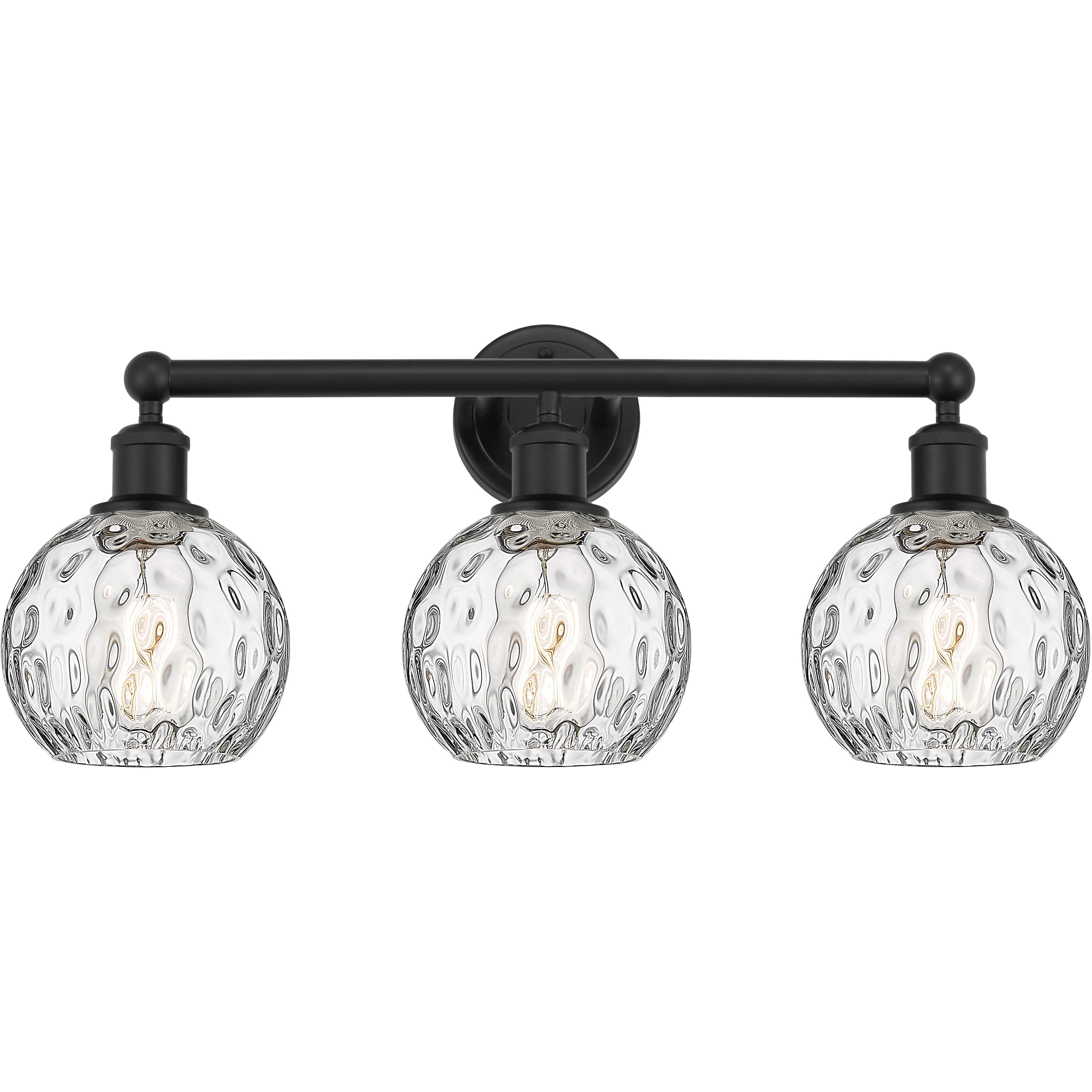 Edison Athens Water Glass 3 Light 24 inch Matte Black Bath Vanity Light Wall Light