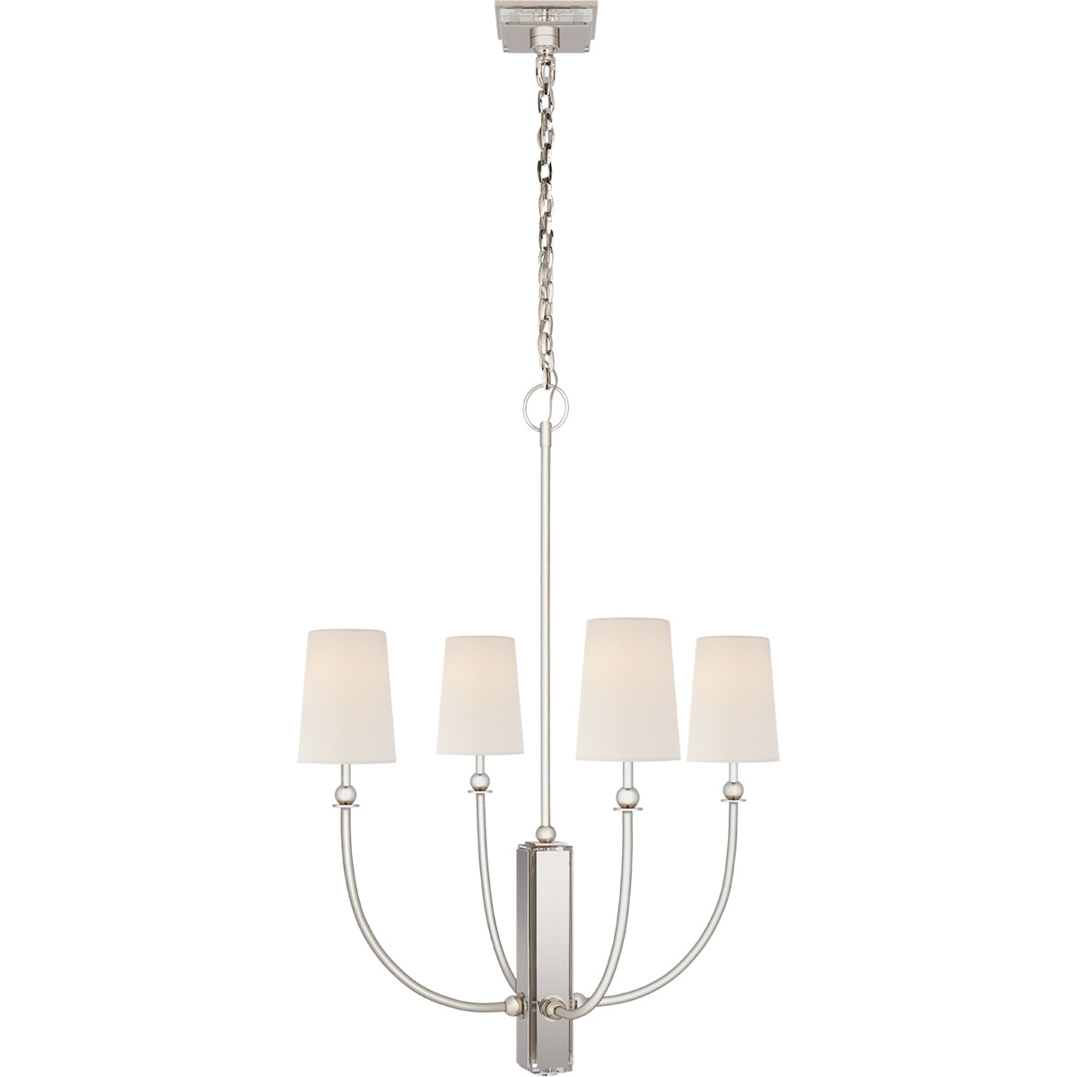 Thomas O'Brien Hulton 4 Light 28 inch Polished Nickel Chandelier Ceiling Light, Medium