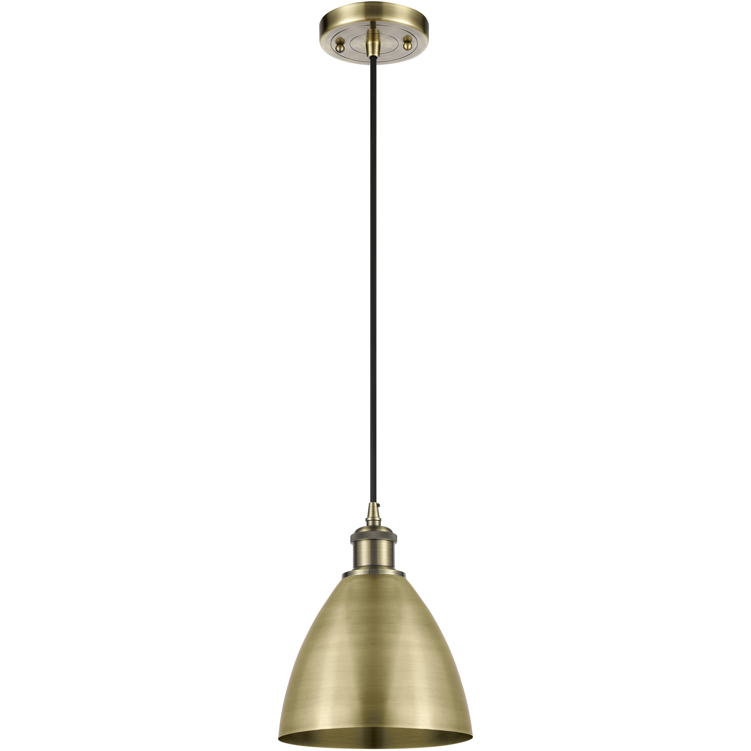 Ballston Dome 1 Light 8 inch Antique Brass Mini Pendant Ceiling Light