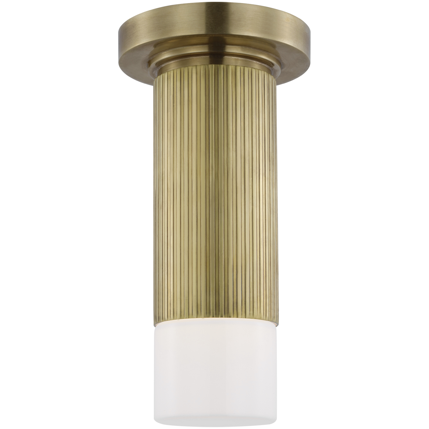 Thomas O'Brien Ace LED 3.5 inch Hand-Rubbed Antique Brass Monopoint Flush Mount Ceiling Light