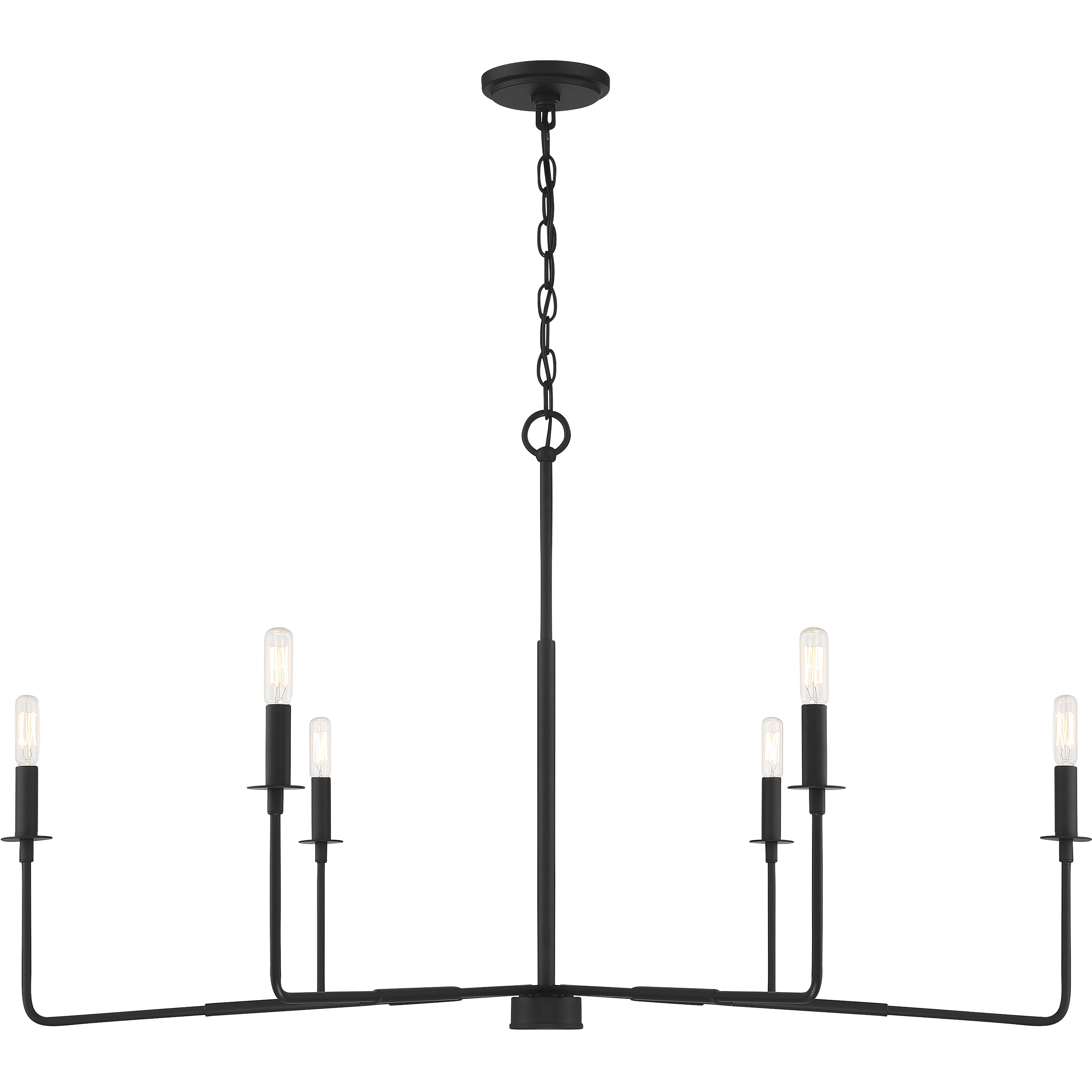 Salerno 6 Light 42 inch Matte Black Chandelier Ceiling Light, Essentials