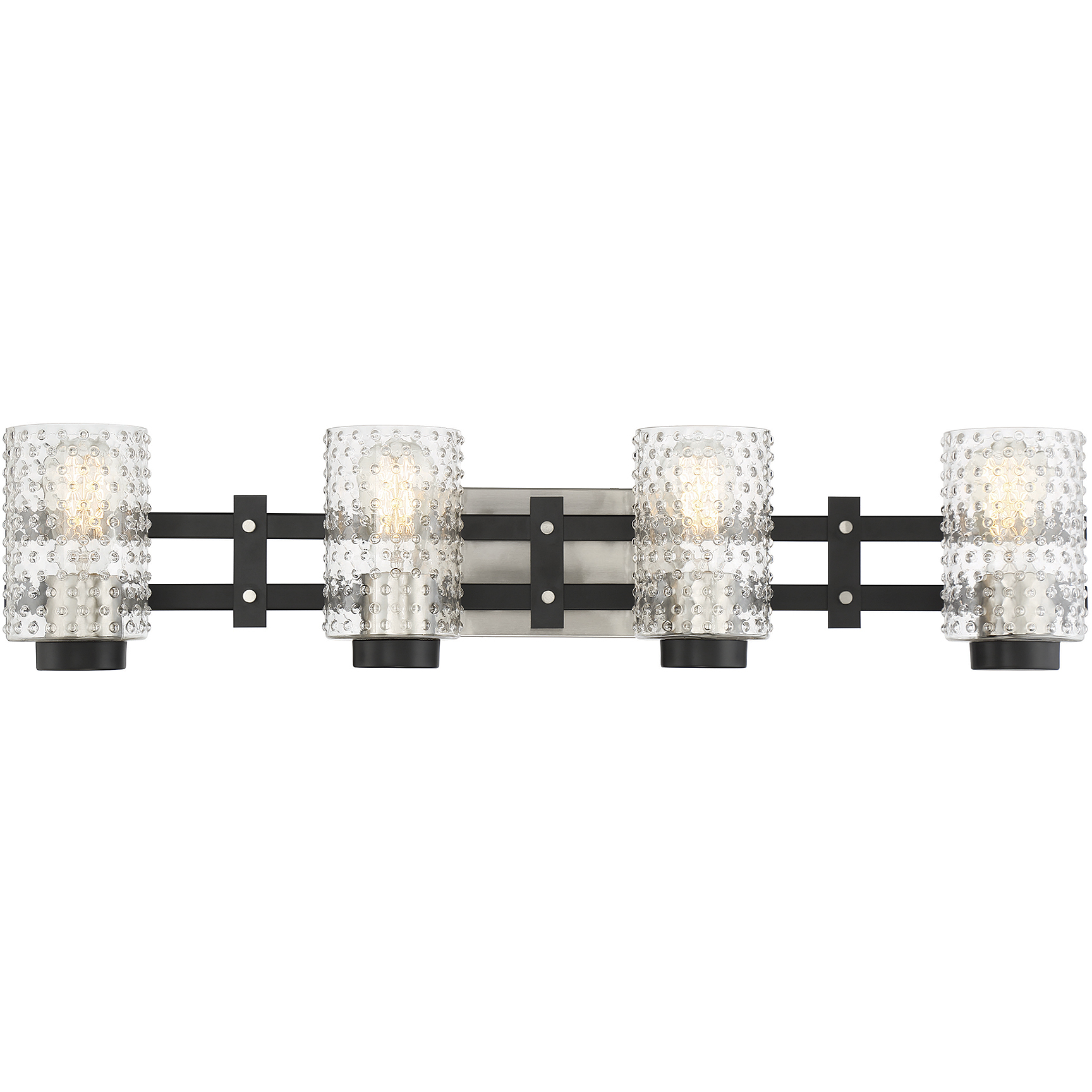 Colt 4 Light 32 inch Matte Black with Satin Nickel Vanity Light Wall Light
