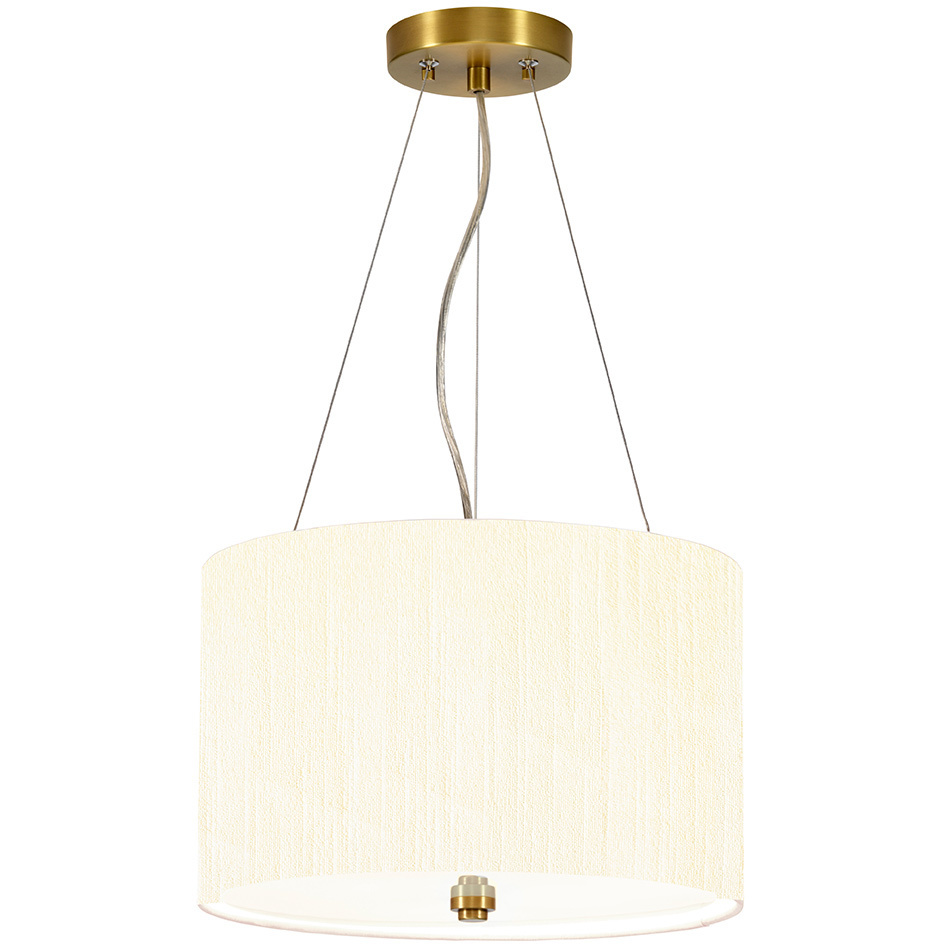Pearce 3 Light 14 inch Aged Brass and Ivory Shade Pendant Ceiling Light