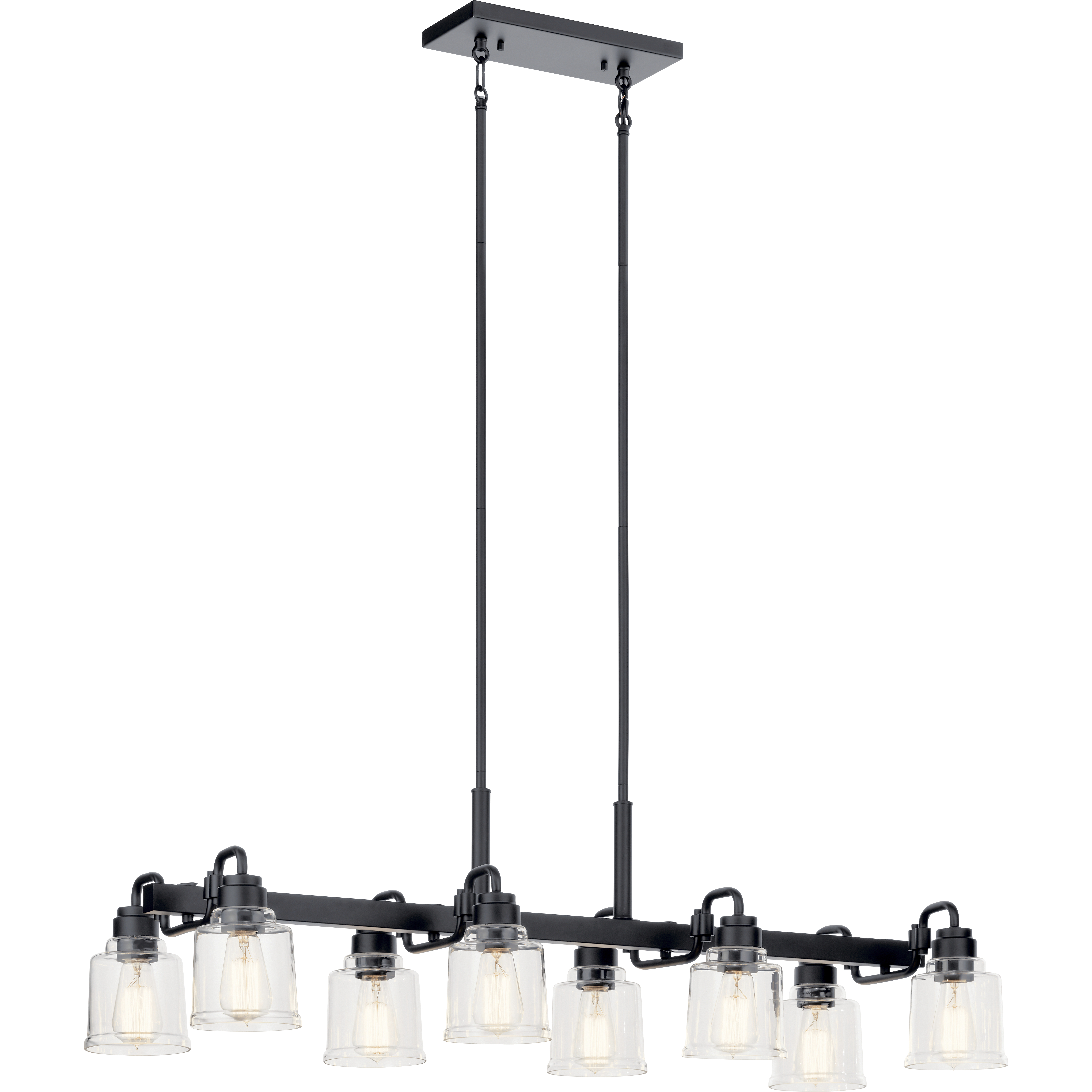Aivian 8 Light 17.75 inch Black Chandelier Linear Ceiling Light