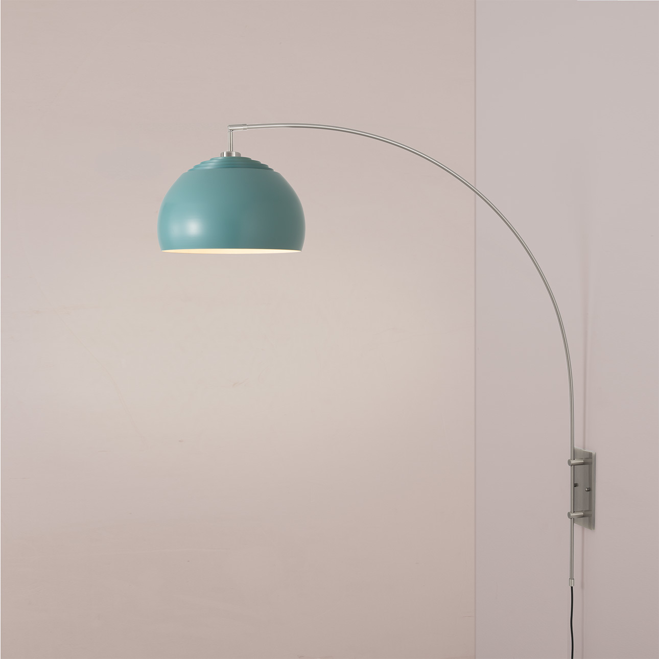 Half Dome 1 Light 5 inch Satin Nickel Wall Mounted Arc Lamp Wall Light in Blue