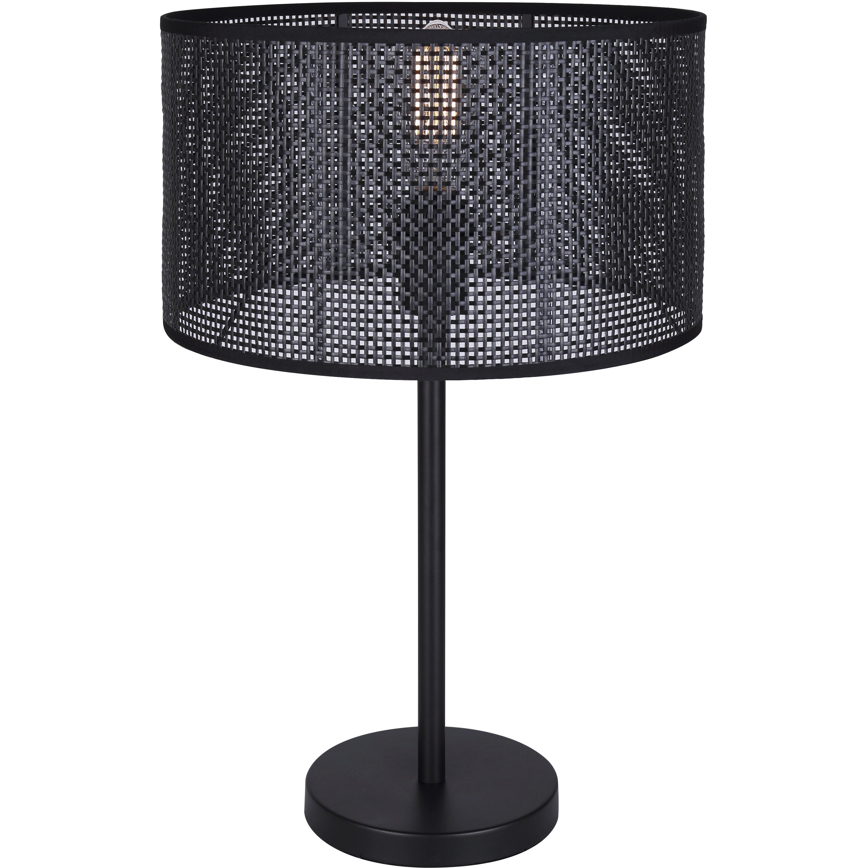 Bellamy 22 inch 100.00 watt Matte Black Table Lamp Portable Light in Black Faux Rattan