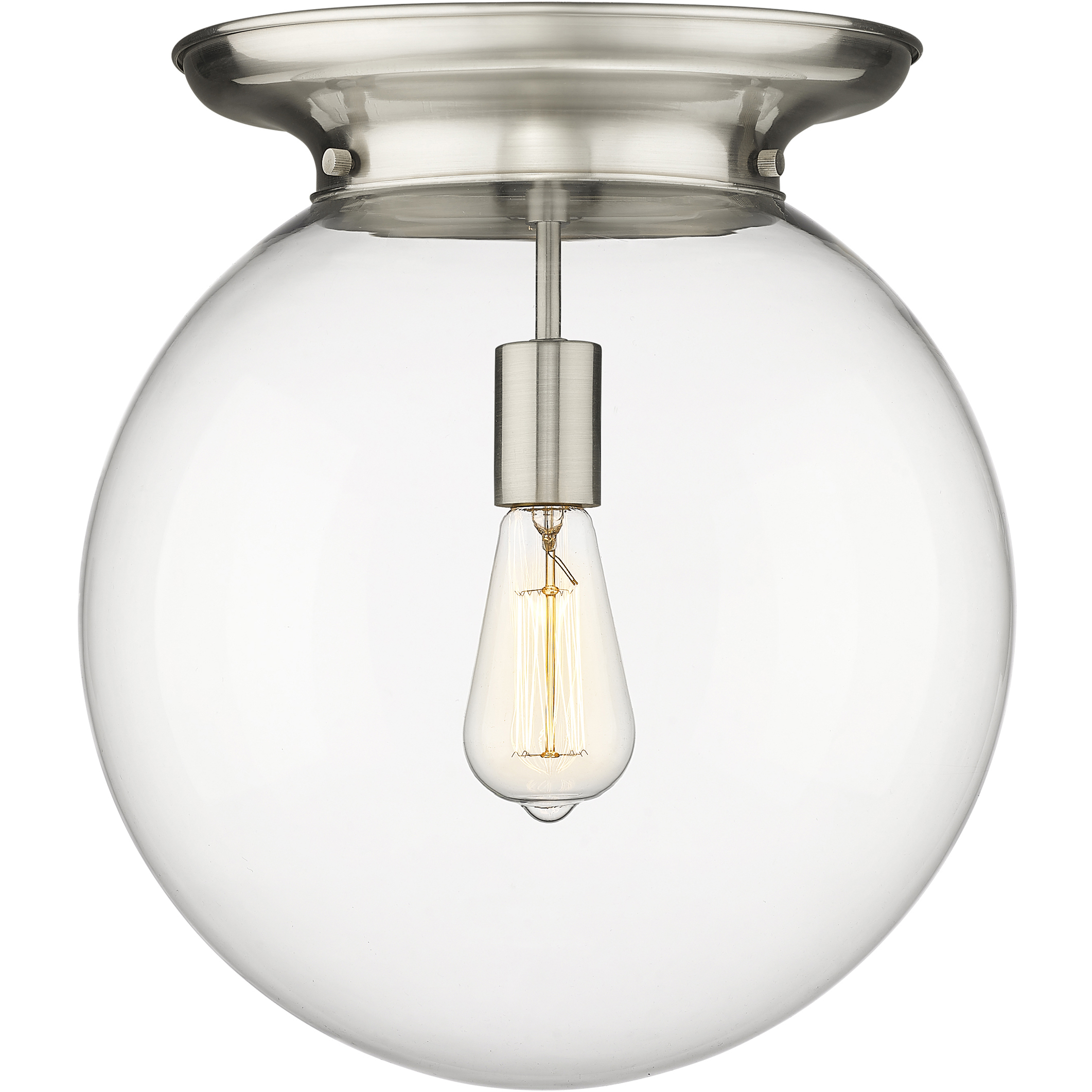 Beacon 1 Light 14 inch Satin Nickel Flush Mount Ceiling Light