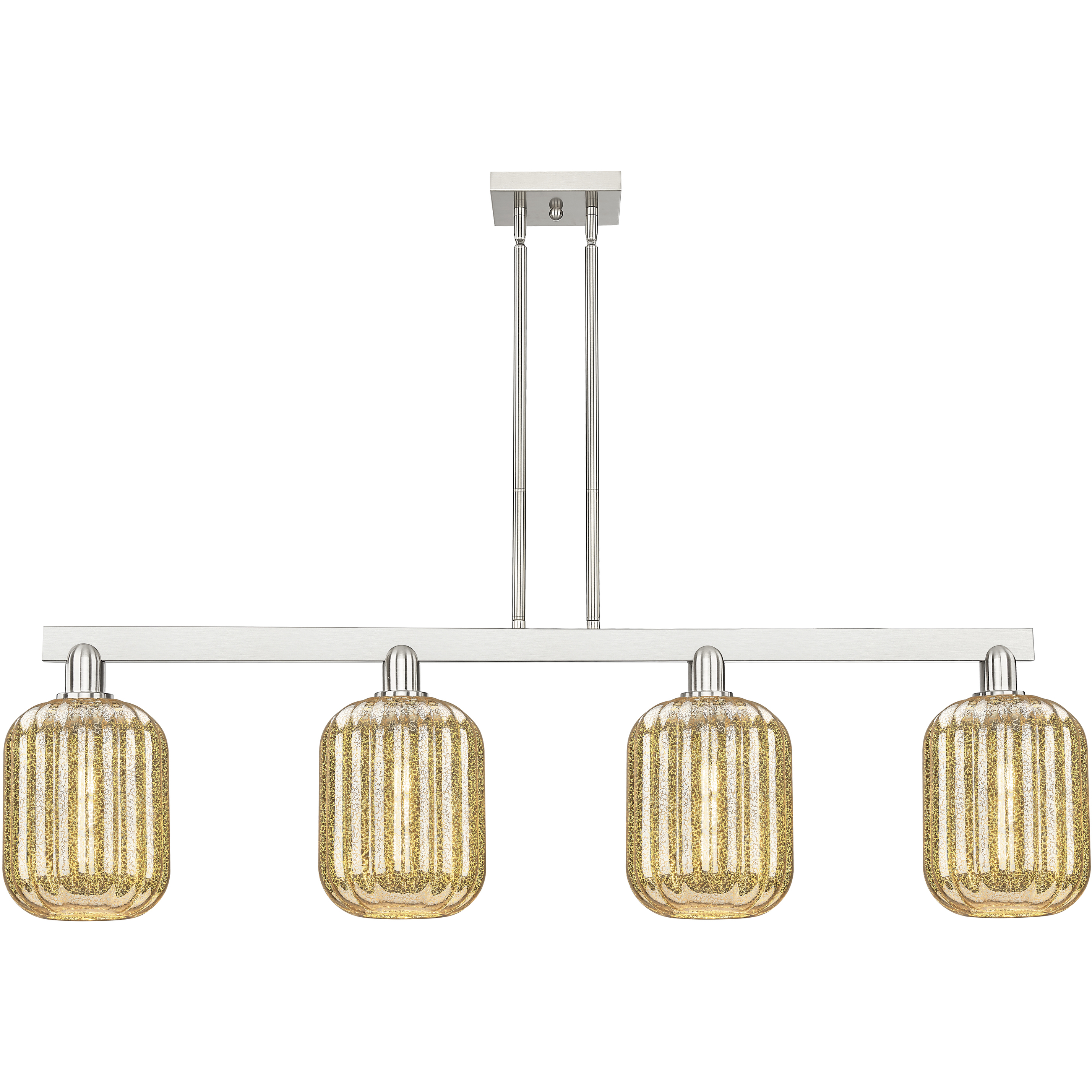 Preston Island Light Ceiling Light in Brushed Satin Nickel, Mercury Glass
