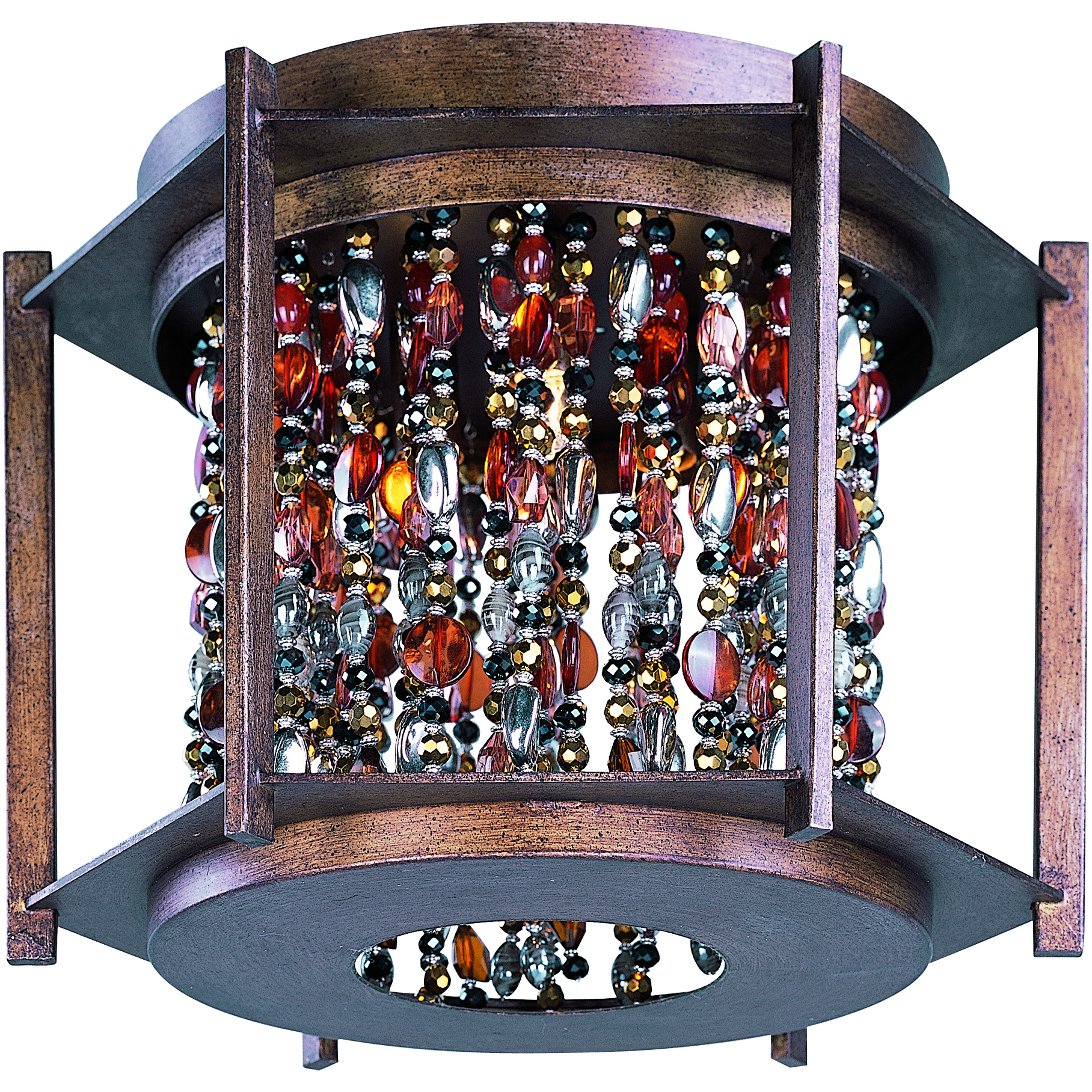 Trinket 3 Light 13.5 inch Chestnut Flush Mount Ceiling Light