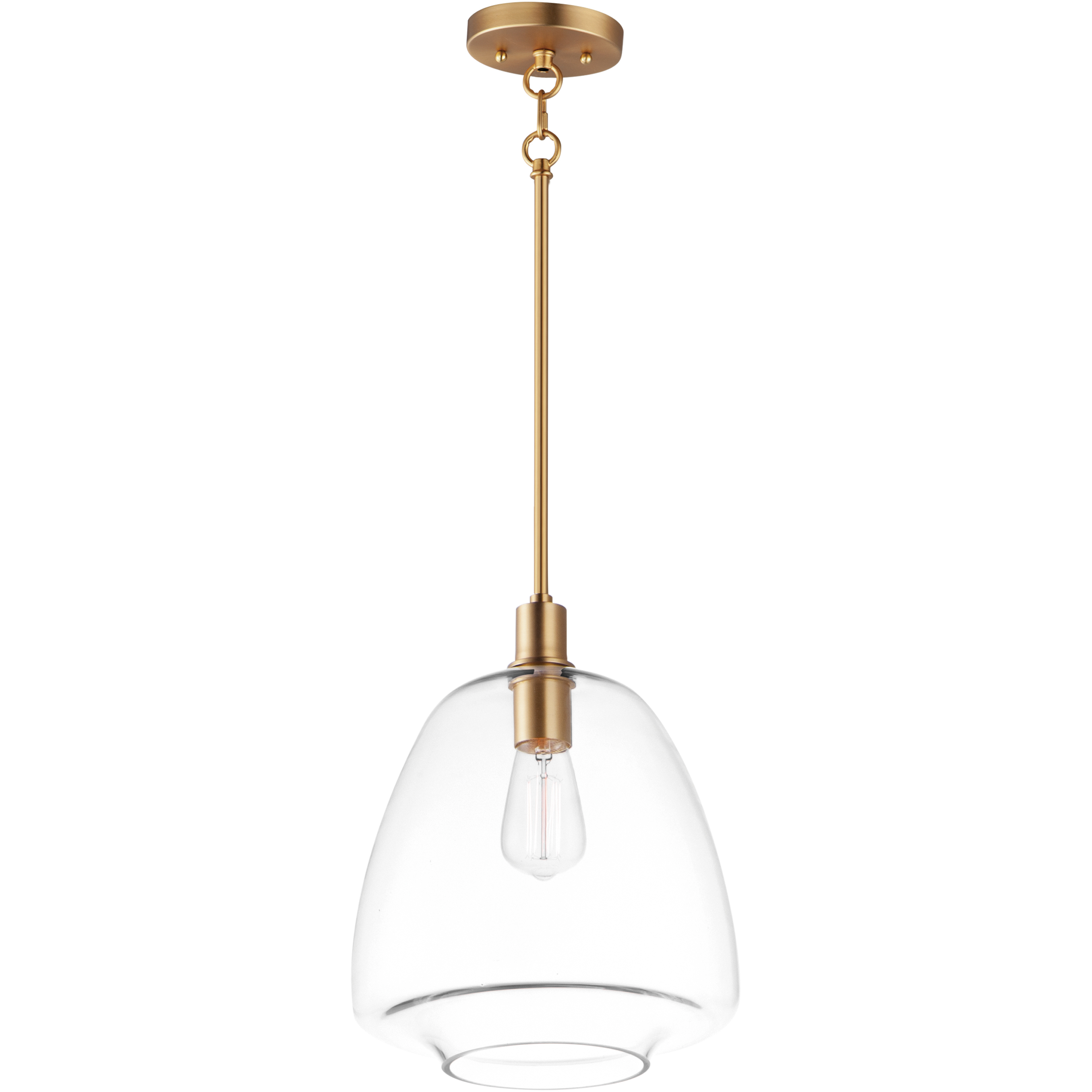 Babylon 1 Light 11.5 inch Satin Brass Single Pendant Ceiling Light